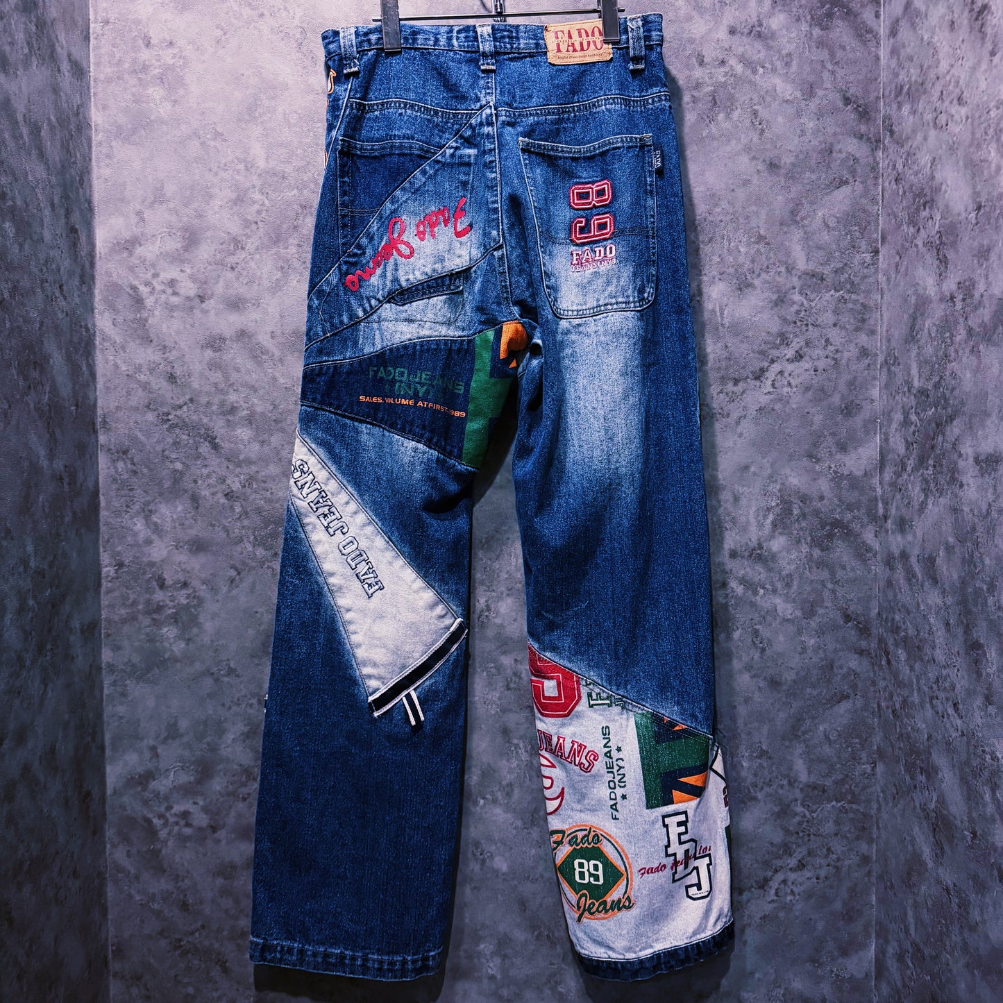 【doppio】vintage switching and paint design denim pants