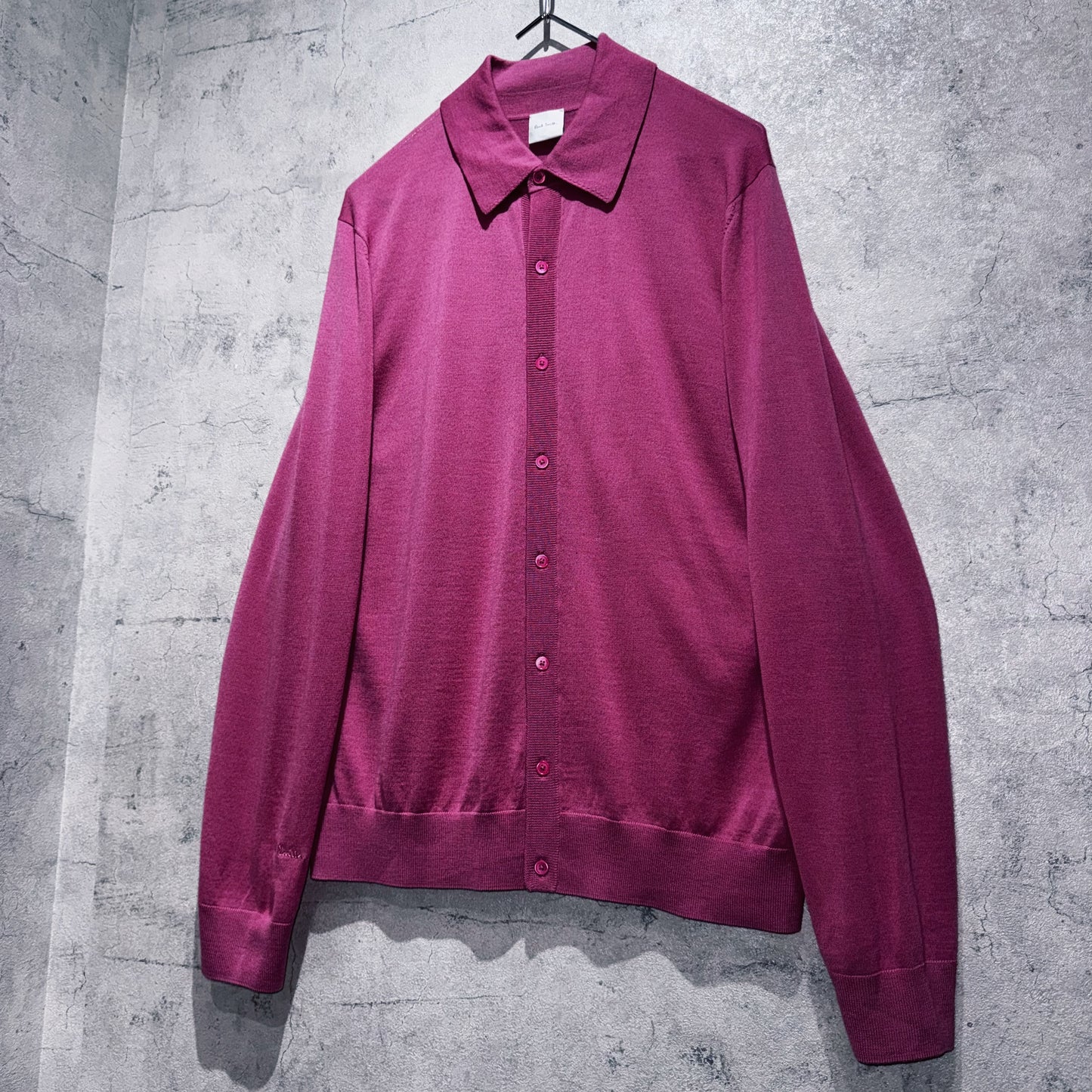 "Paul Smith"rose pink color long sleeve polo shirt