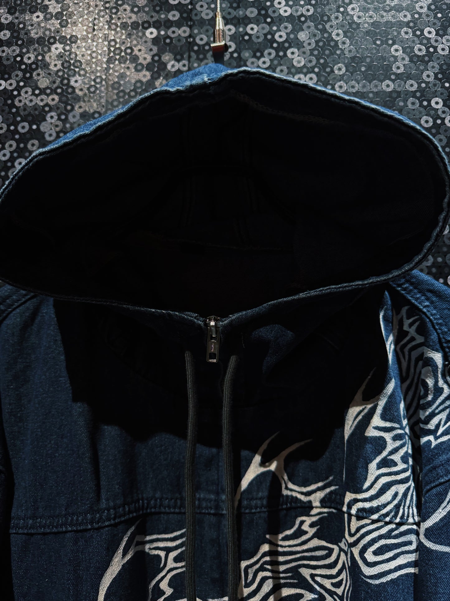 【ÆIEM】“RƎ:STANCE” Hand-Painted Denim Hoodie