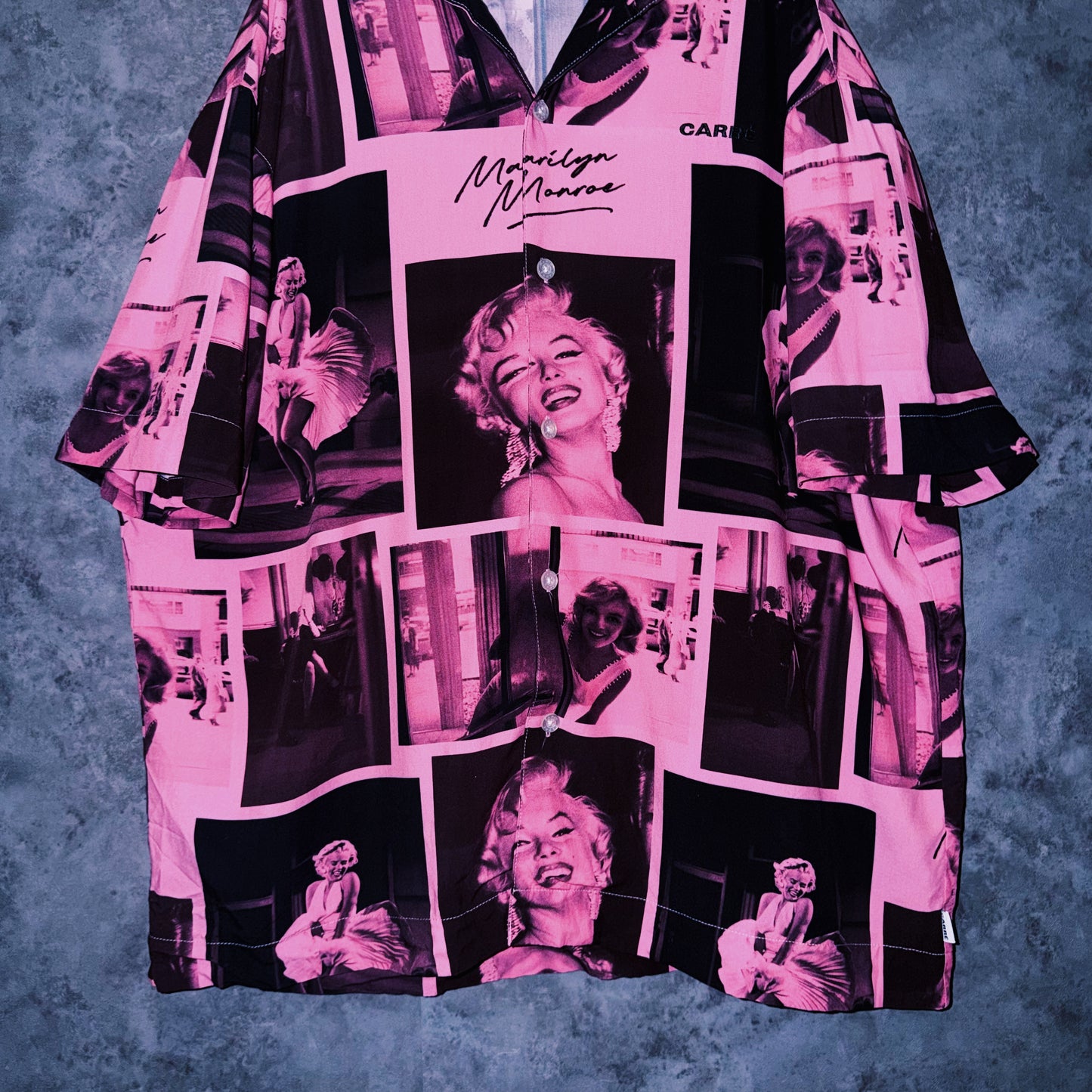 【doppio】vintage “Marilyn Monroe” print design open collar shirt