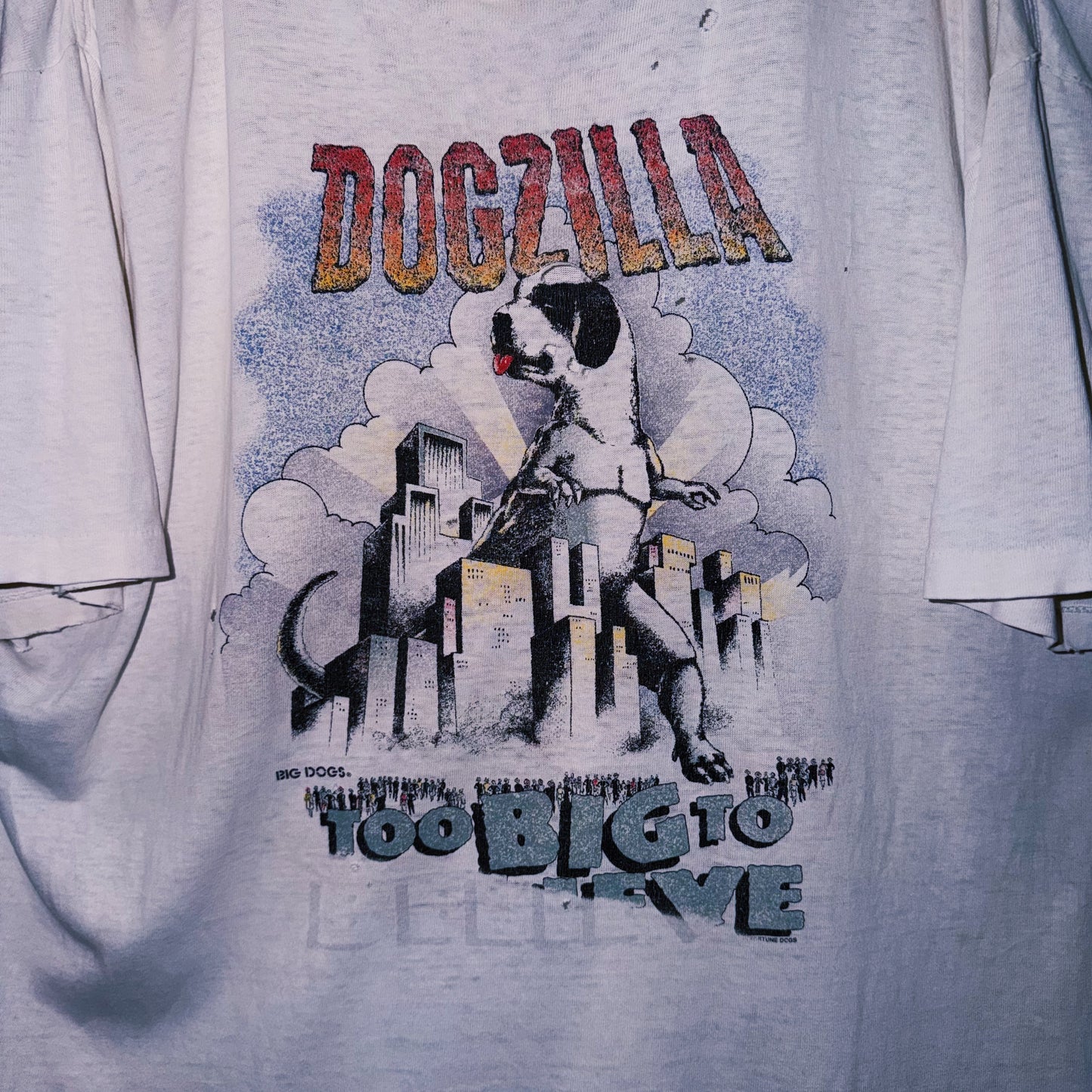 【doppio】vintage graphic print design damaged design T-shirt
