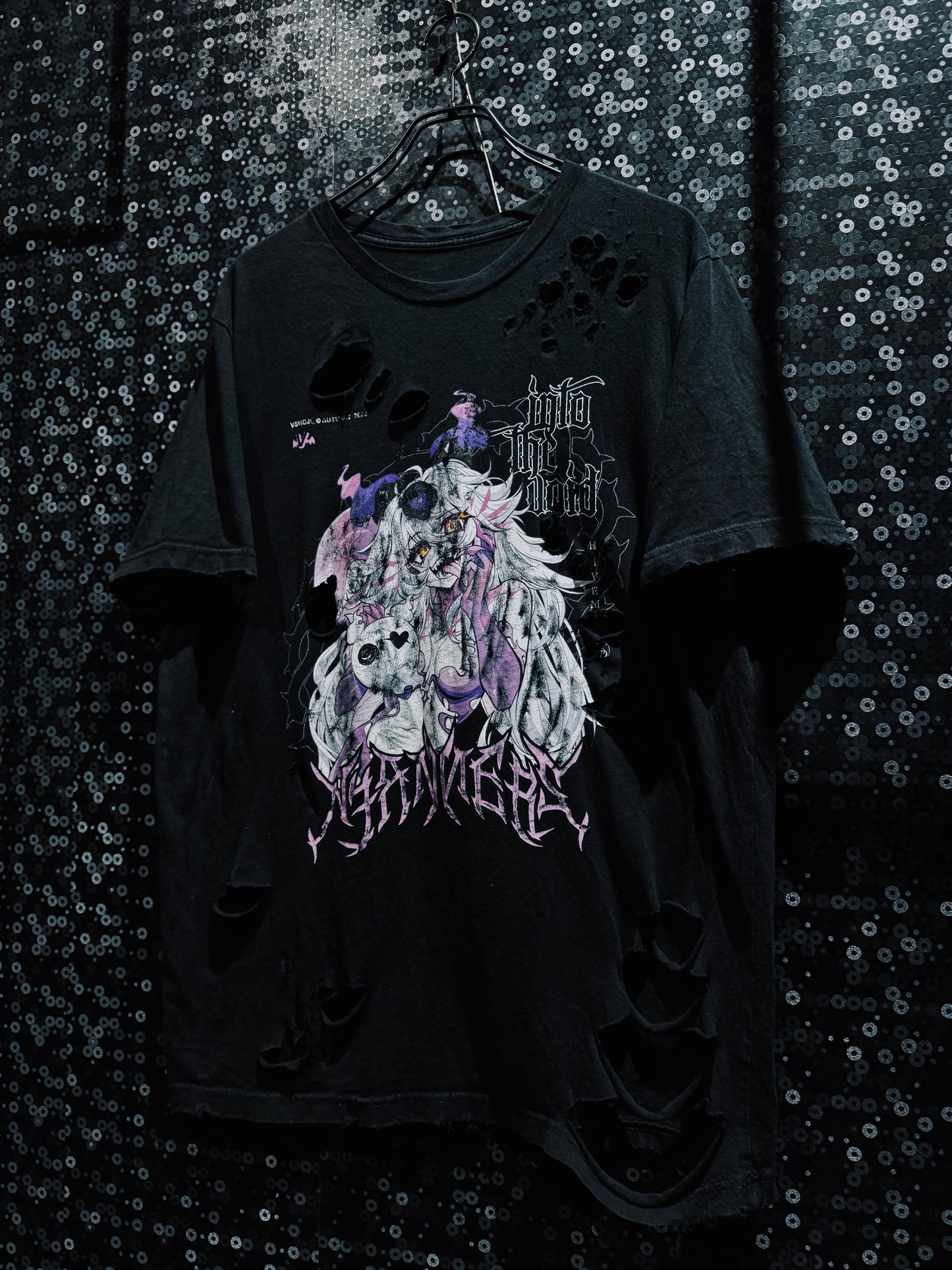 【ÆIEM】Natural “boro” Remake Gothic Anime Graphic T-shirt