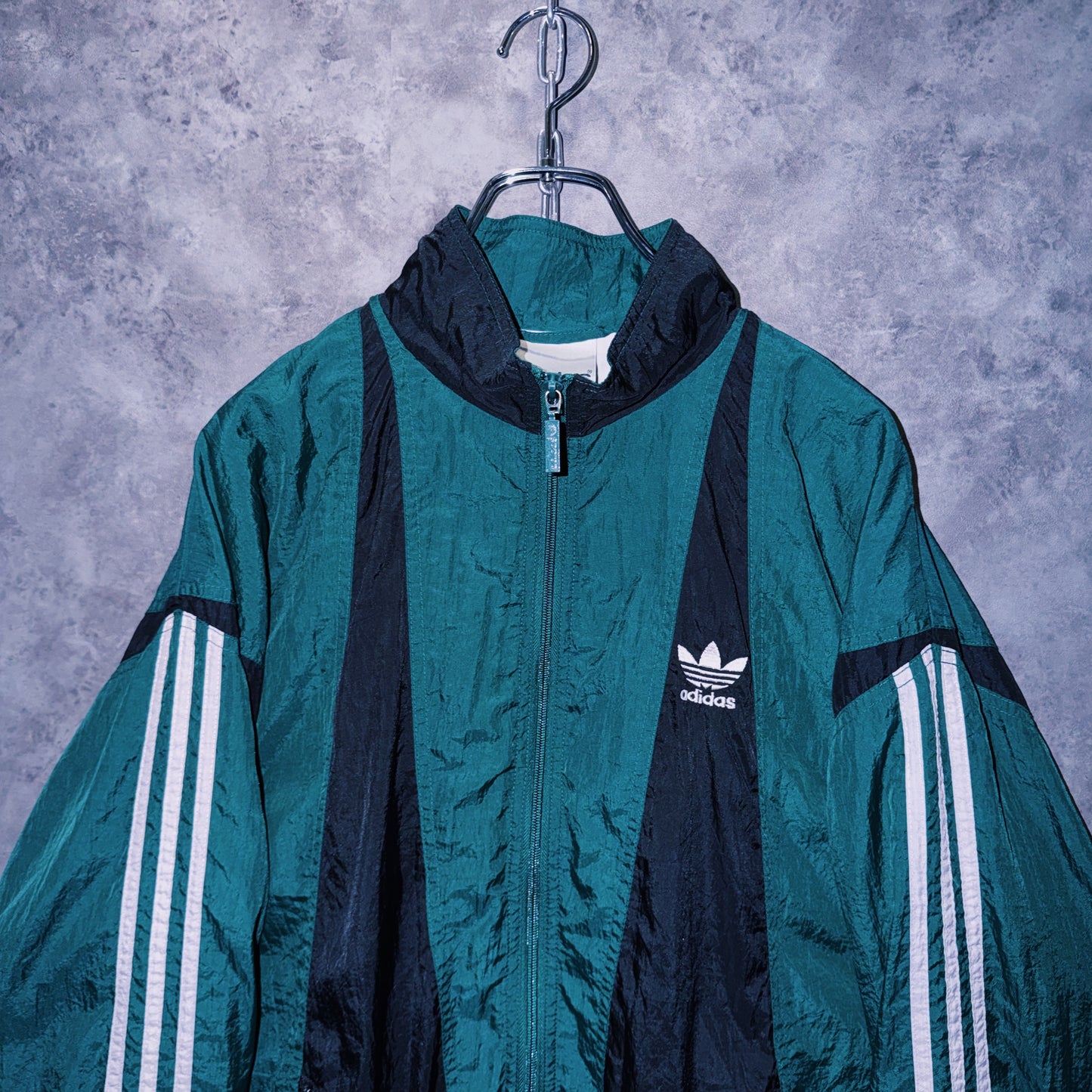 【doppio】90’s vintage “adidas” three stripe design Nylon jacket