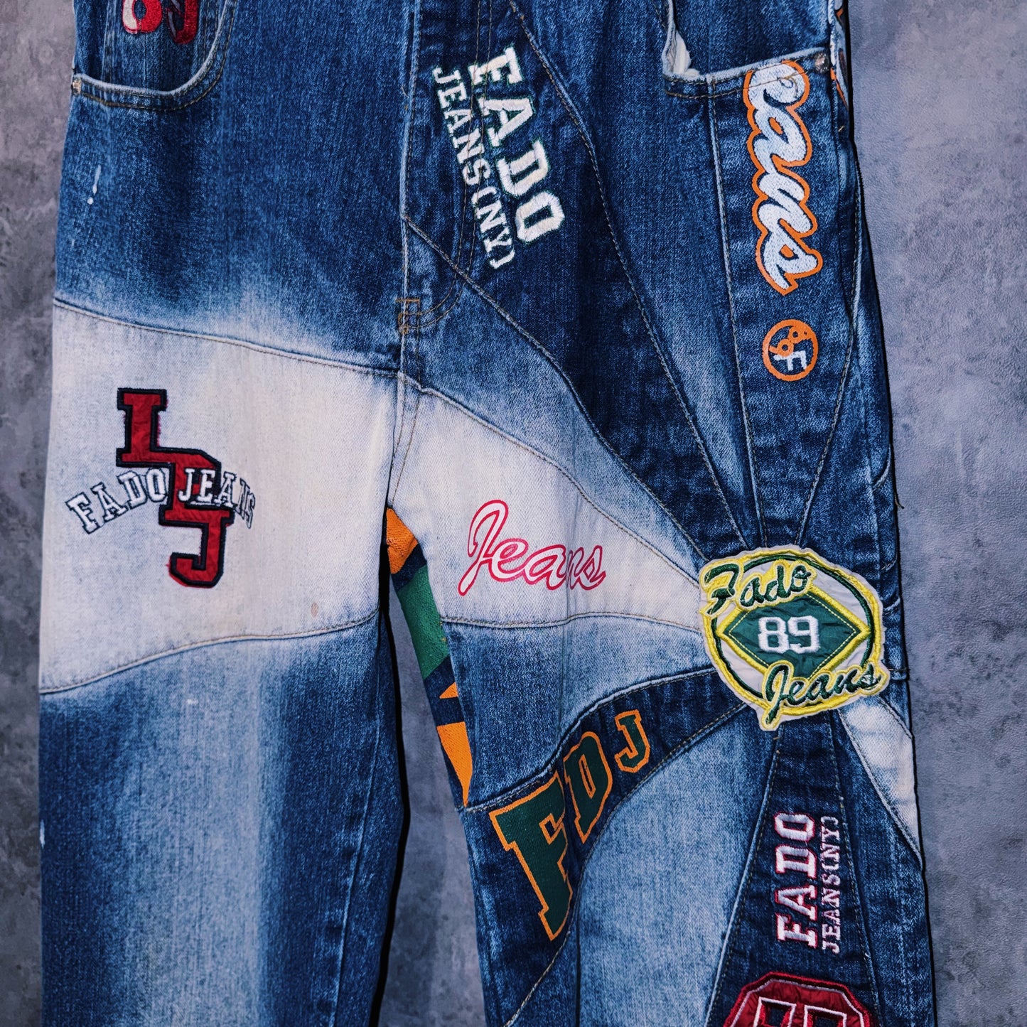 【doppio】vintage switching and paint design denim pants