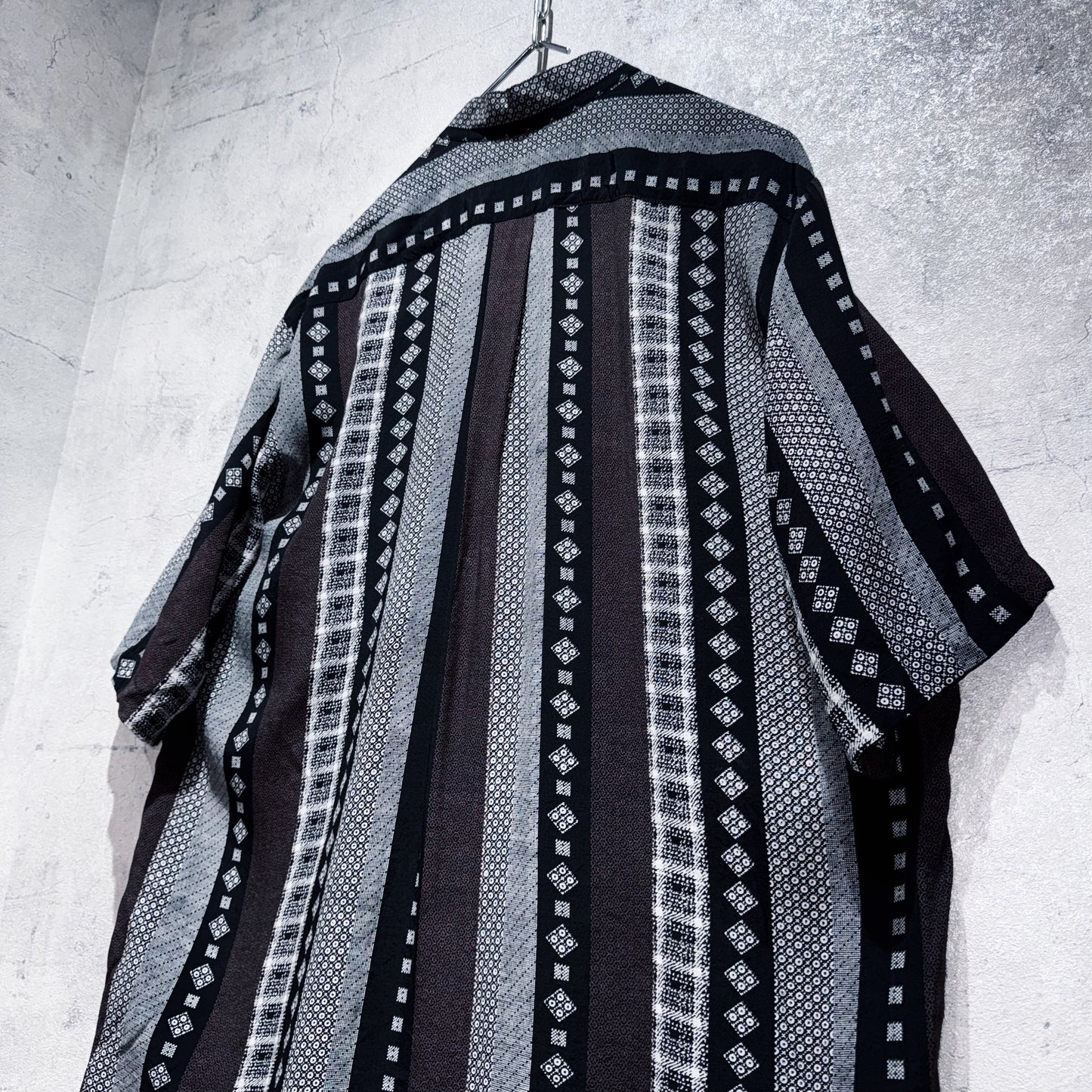 "VERSACE"switching pattern design short sleeve shirt
