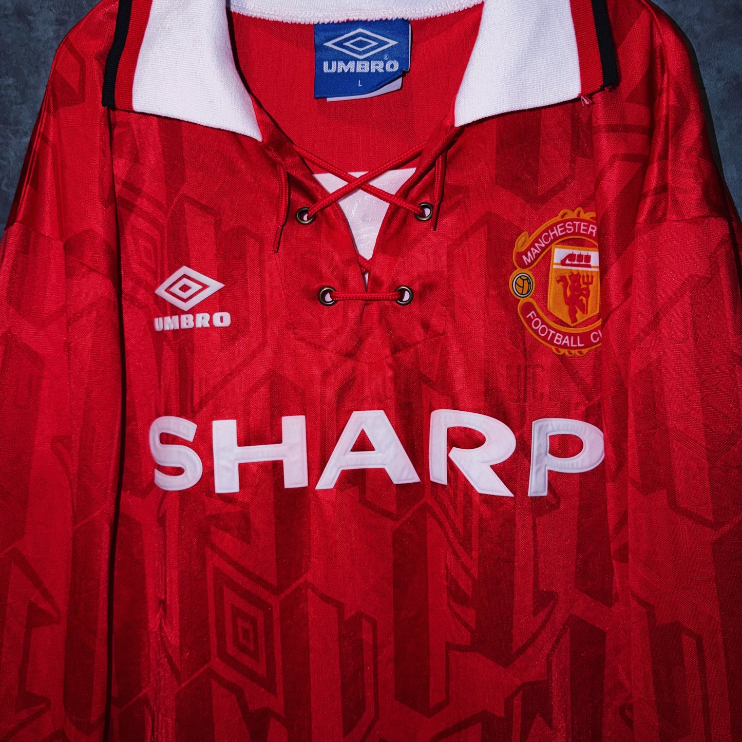【doppio】90’s vintage “Manchester United” lace up design long sleeve game shirt