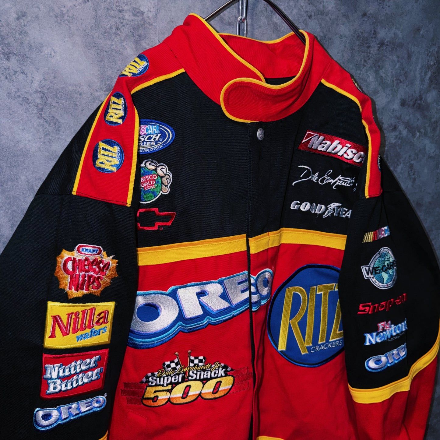 【doppio】vintage”NASCAR”company logo patches design racing jacket