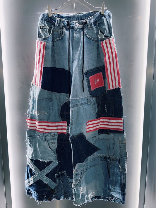 "adidas Re:make" complicated pattern denim