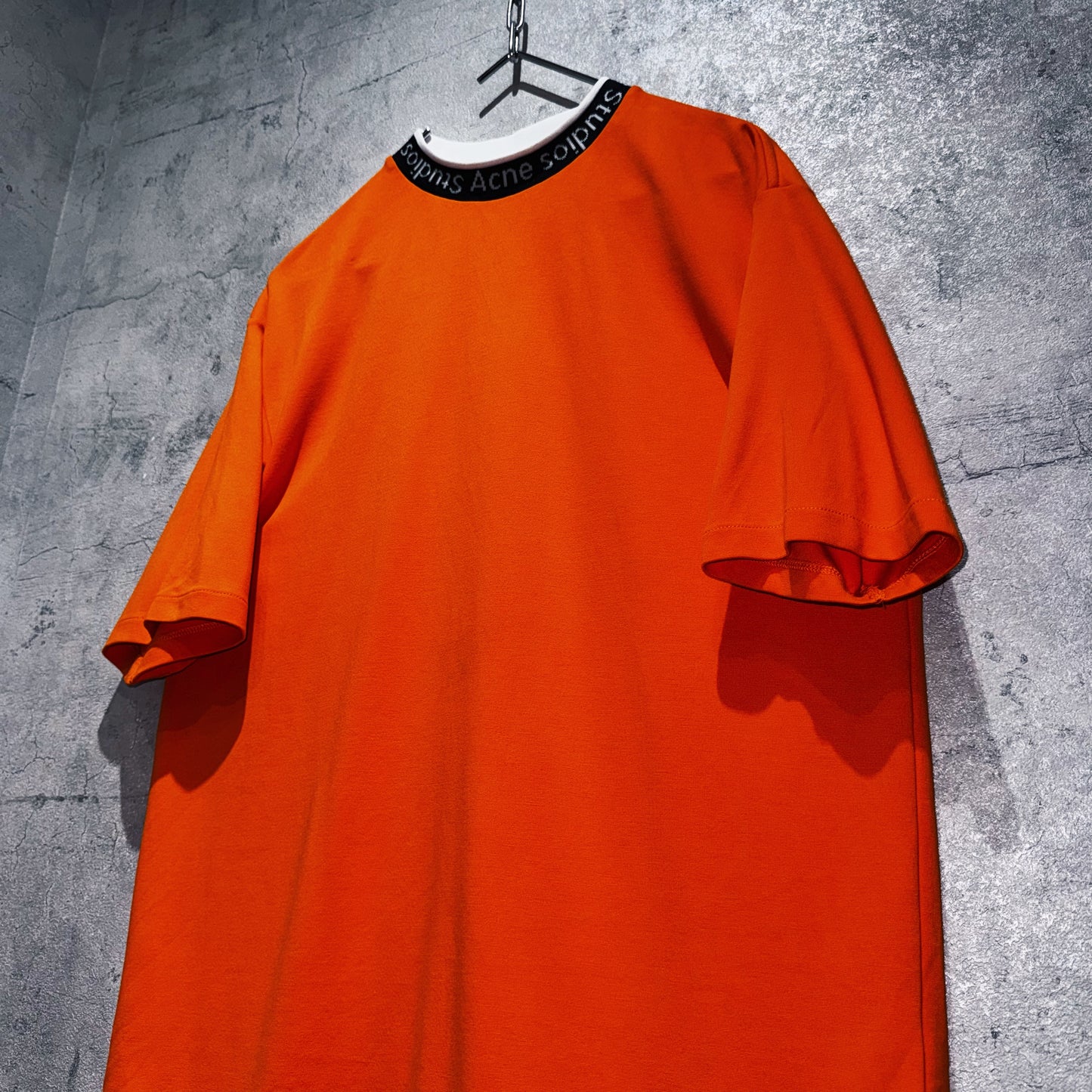 "Acne Studios"brand logo design mock neck T shirt