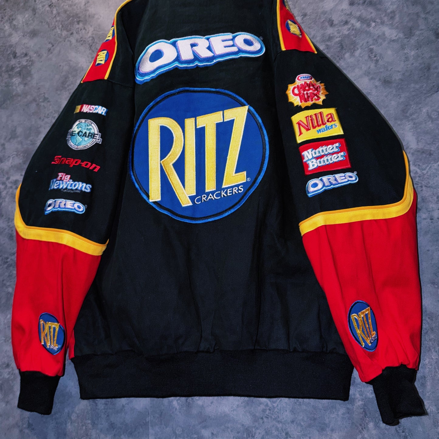 【doppio】vintage”NASCAR”company logo patches design racing jacket