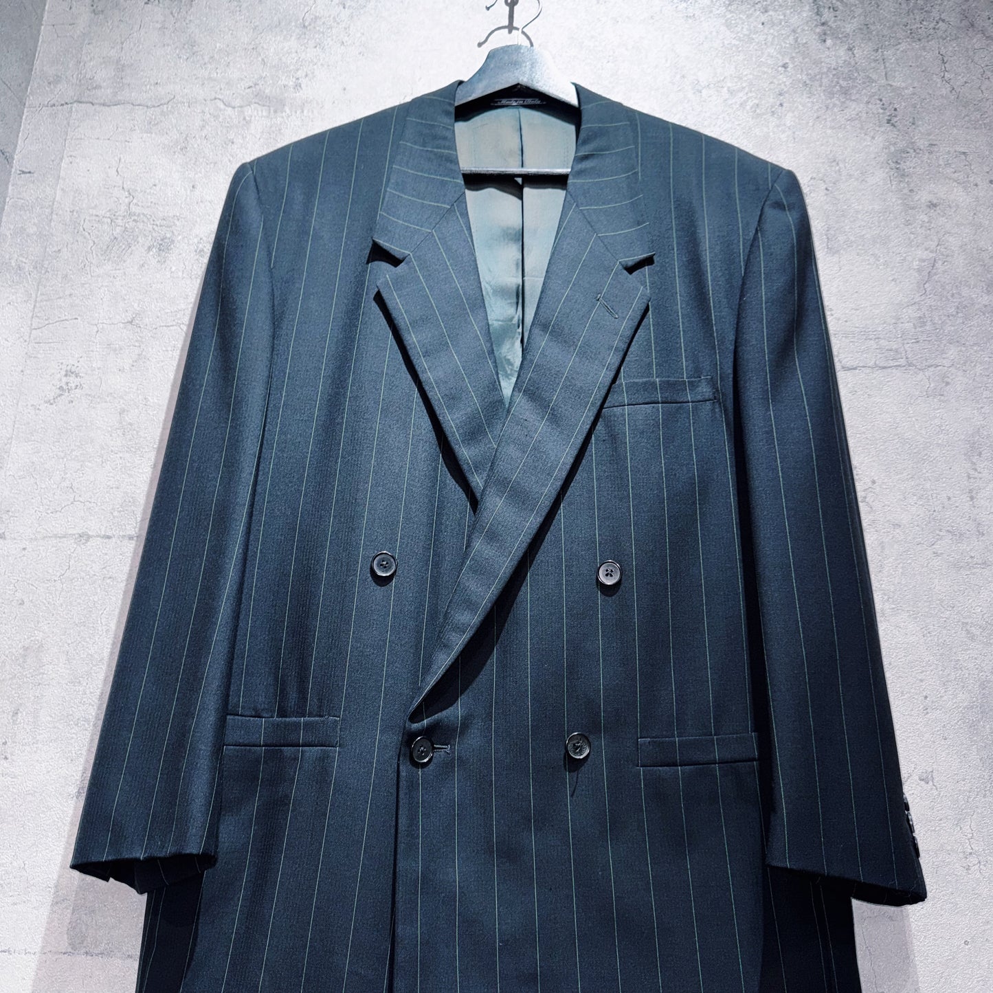 "VERSACE"stripe pattern design double breasted set up