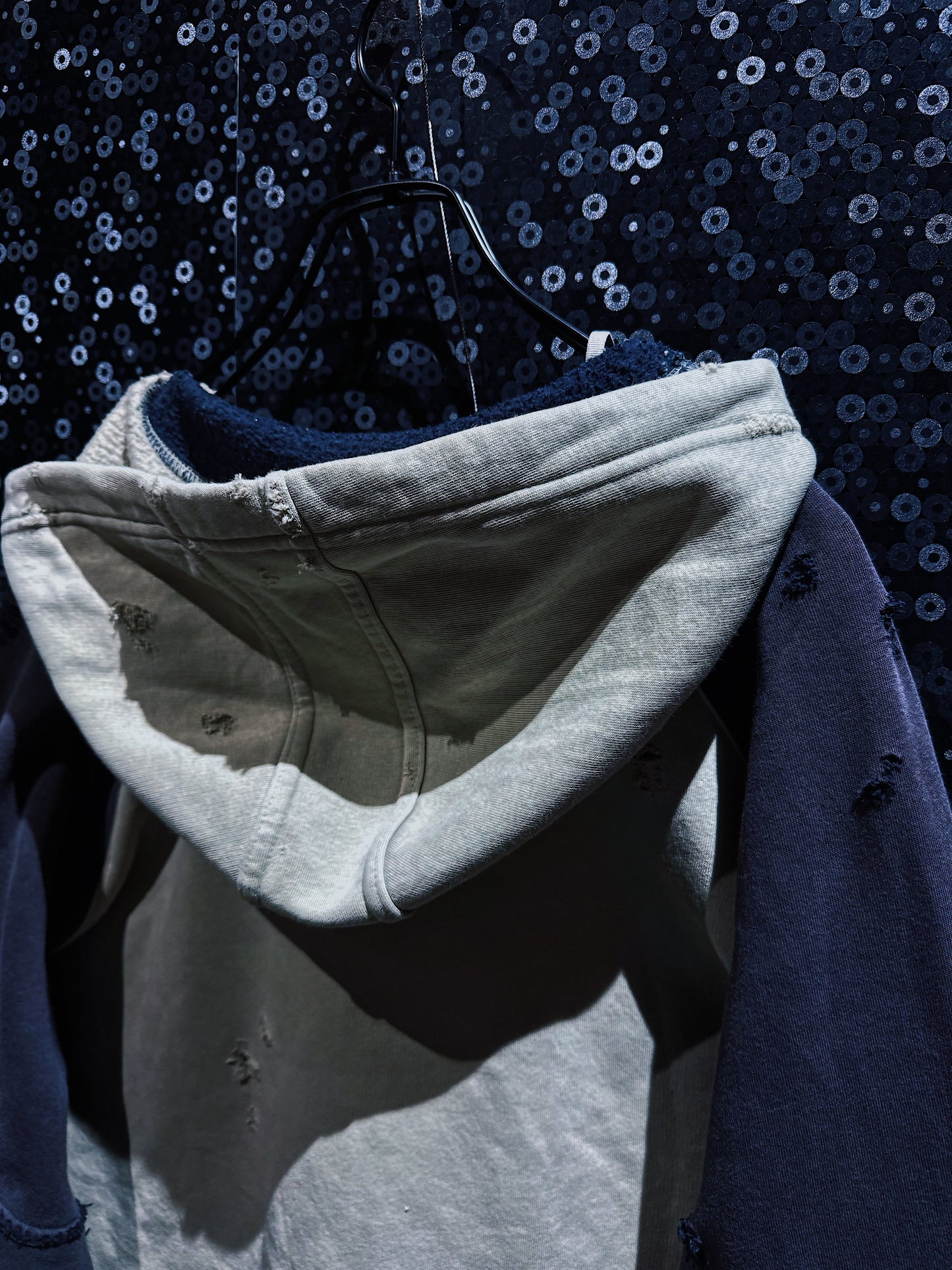 【ÆIEM】original “boro” remake adidas performance logo hoodie pullover