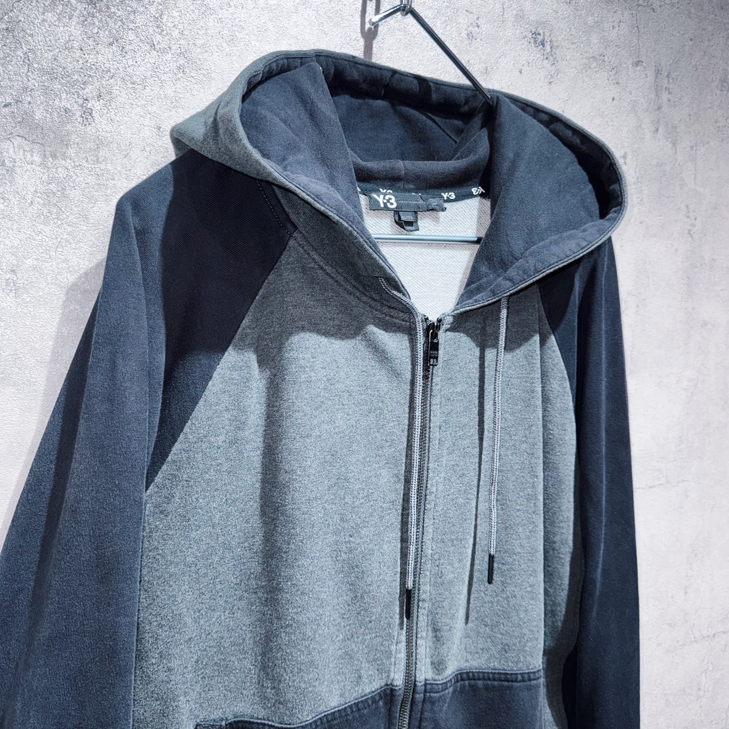"Y-3"brand logo embroidery design double zip-up hoodie