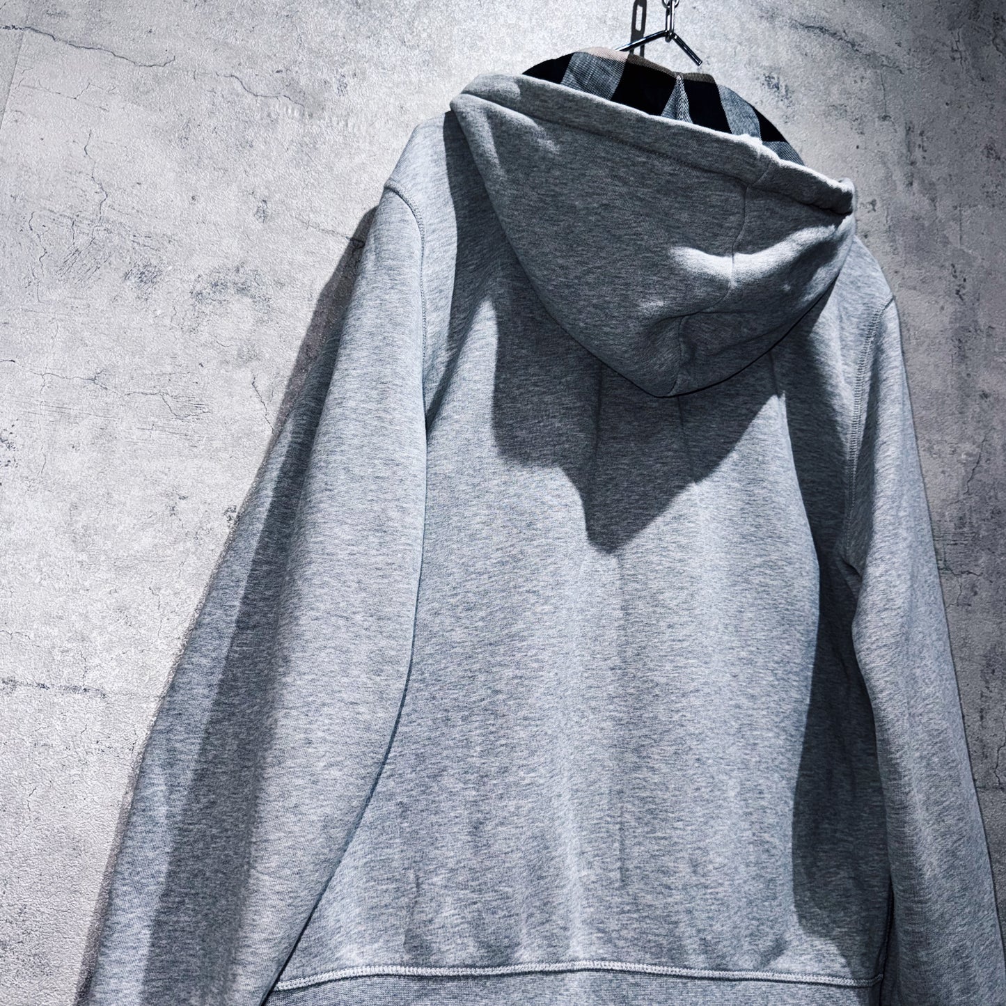 "BURBERRY"nova check pattern design zip-up hoodie