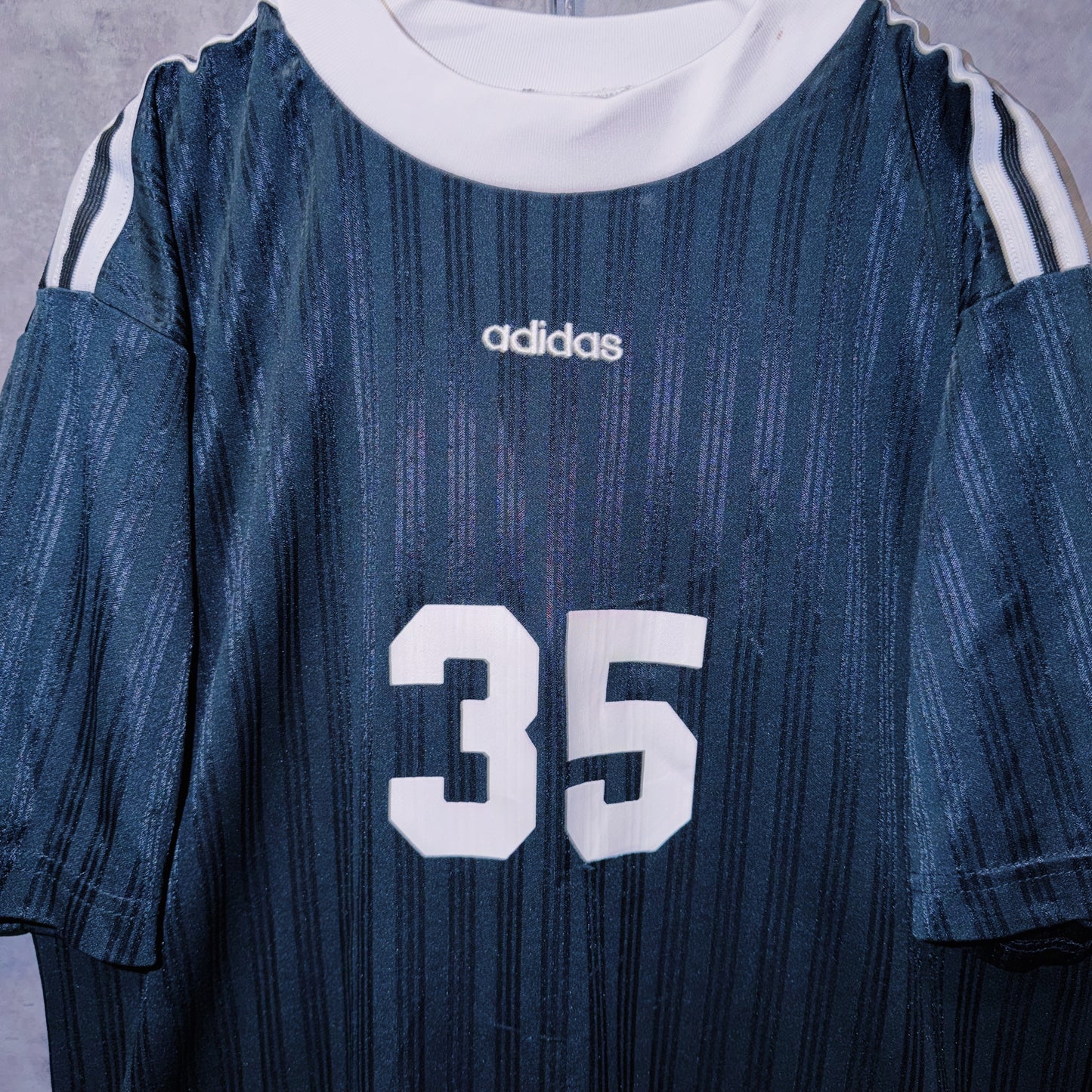 【doppio】vintage “adidas” three stripe design numbered game shirt