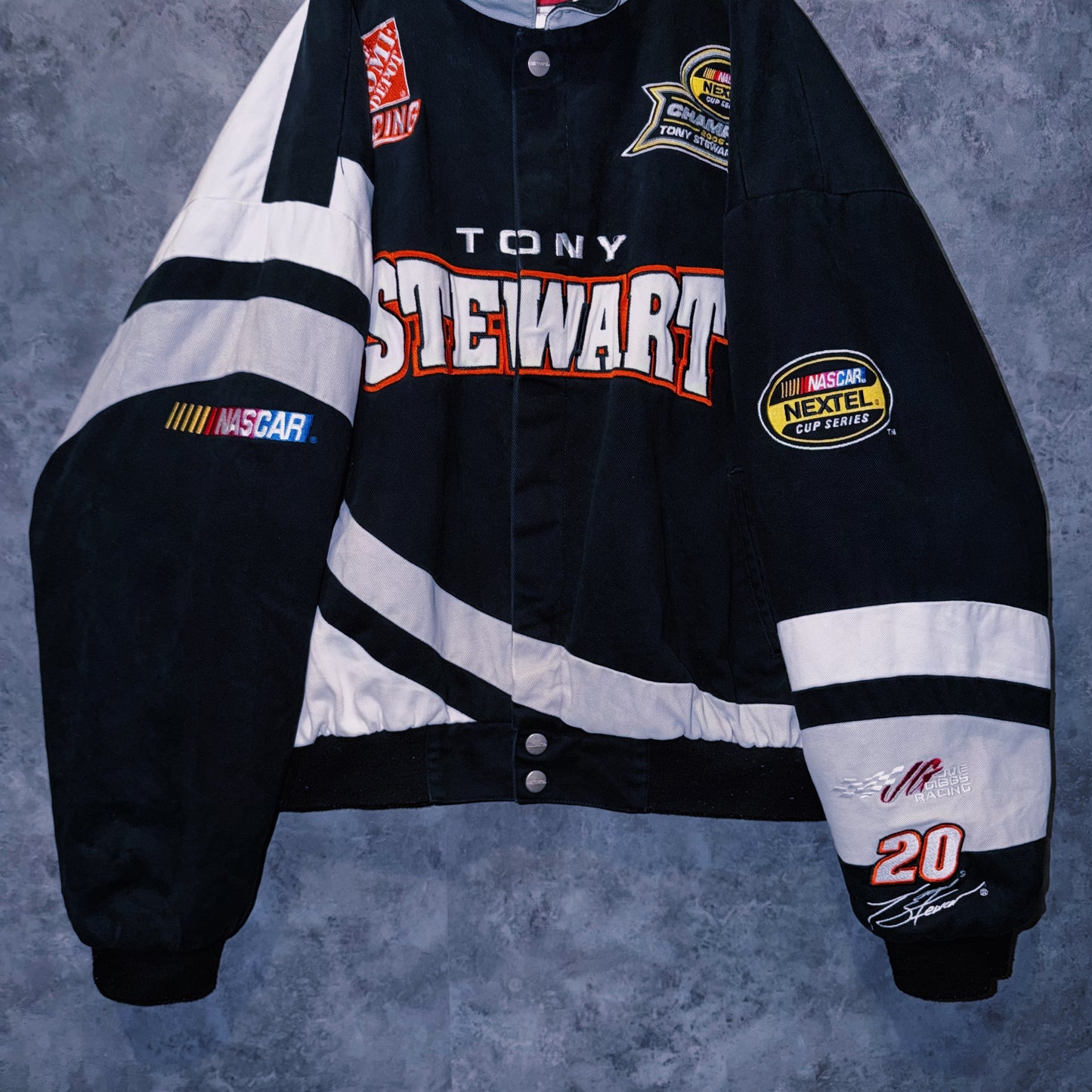 【doppio】vintage”NASCAR”company logo patches design racing jacket