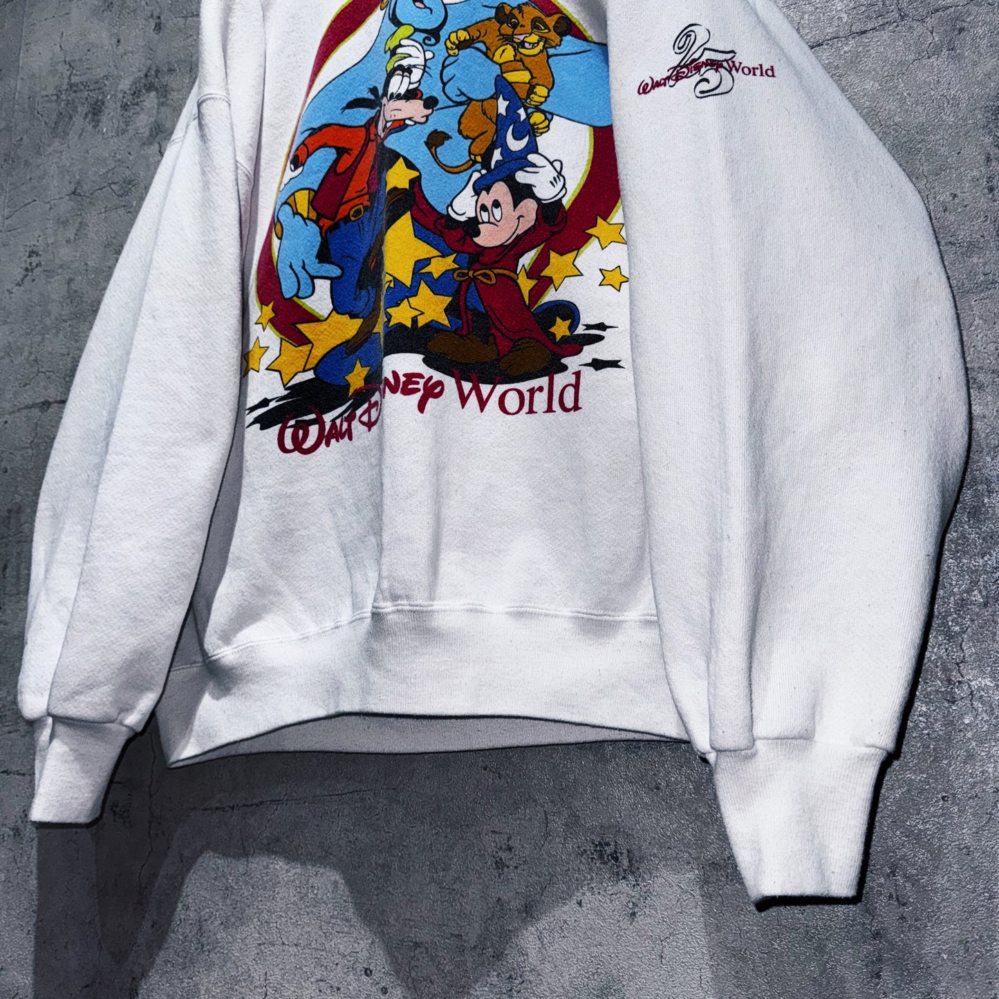90's"Disney"WDW 25anniversary design characters pullover  sweat