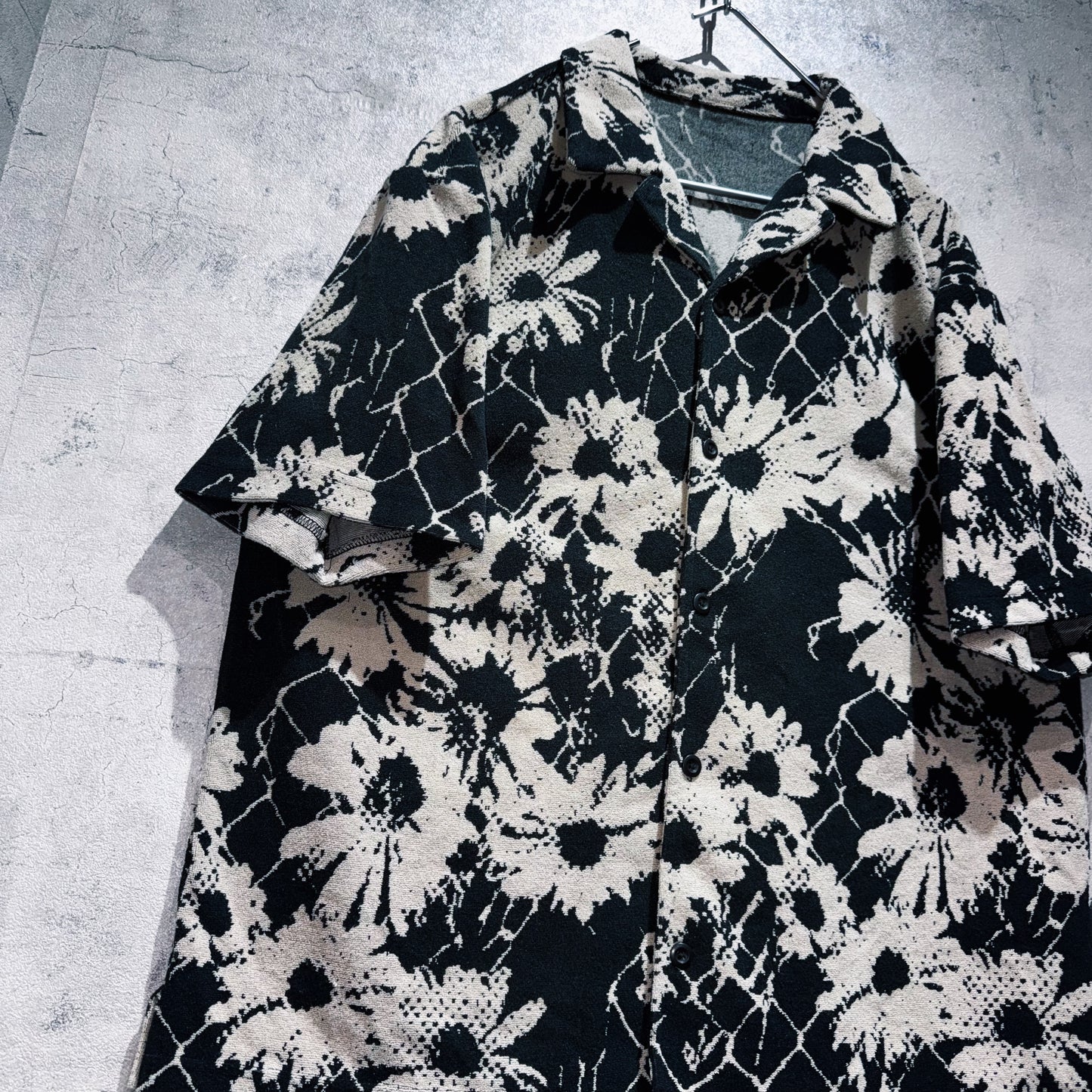 vintage Art sunflower pattern design short sleeve shirt