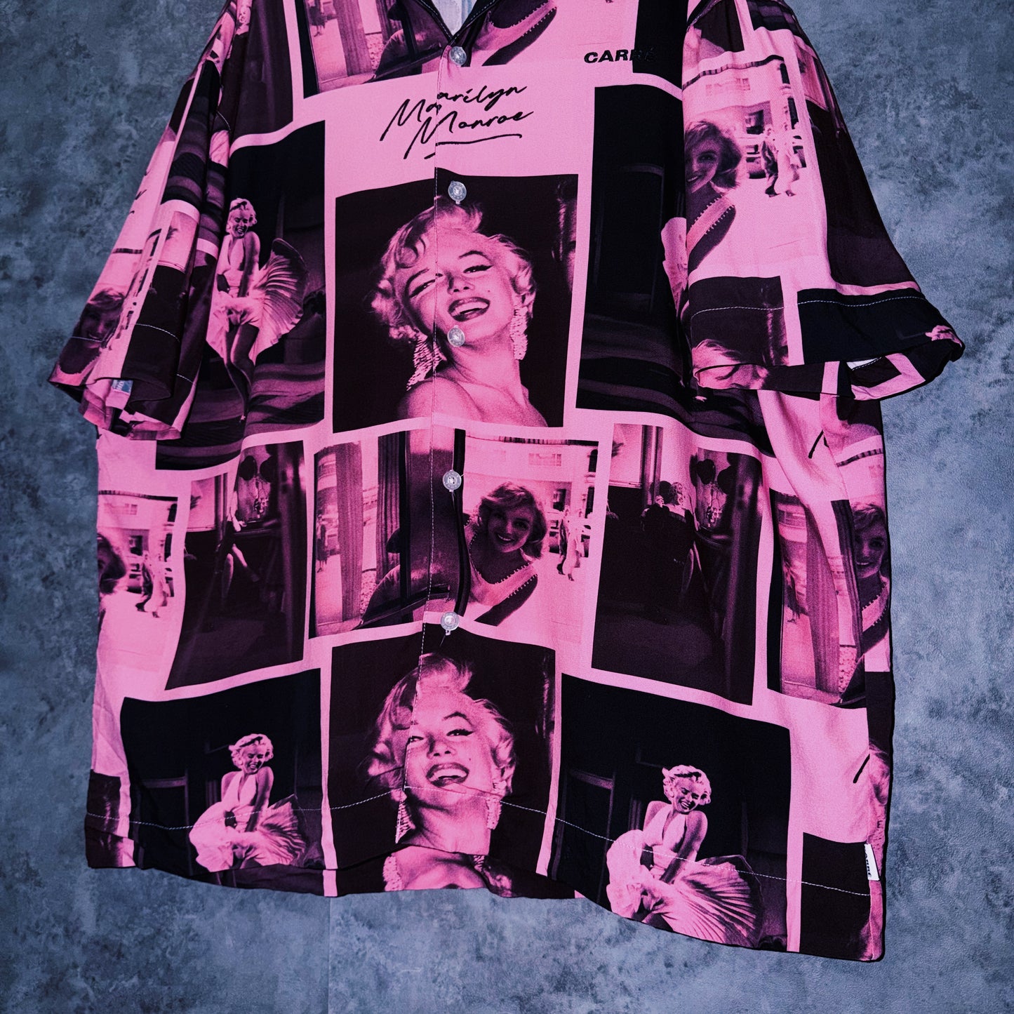 【doppio】vintage “Marilyn Monroe” print design open collar shirt