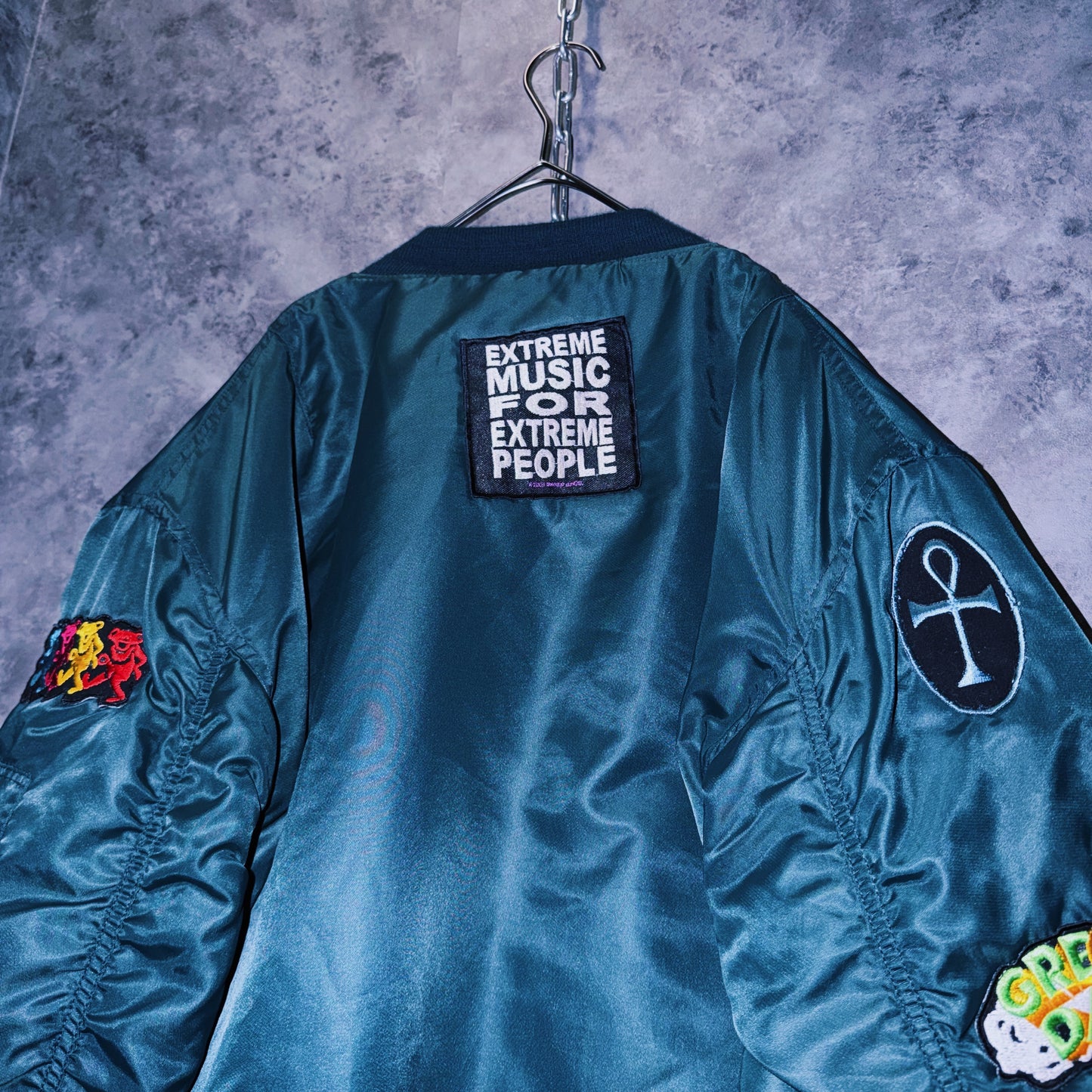 【doppio】vintage band logo patch design MA-1 jacket