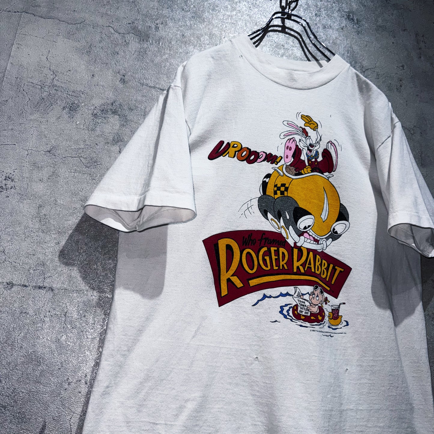80's"Disney"Who Framed Roger Rabbit Vrooom design vintage T shirt