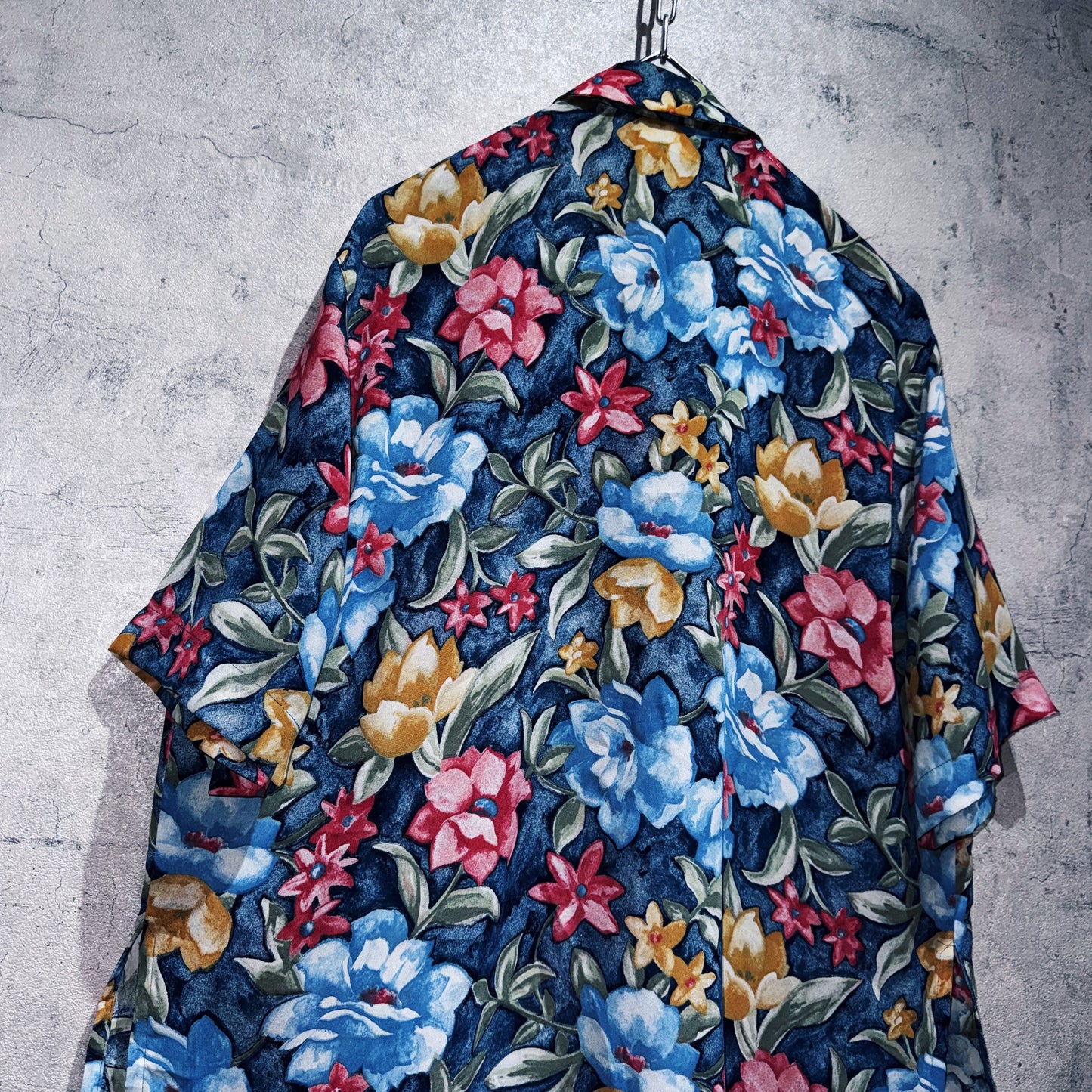vintage Art flower pattern design short sleeve shirt