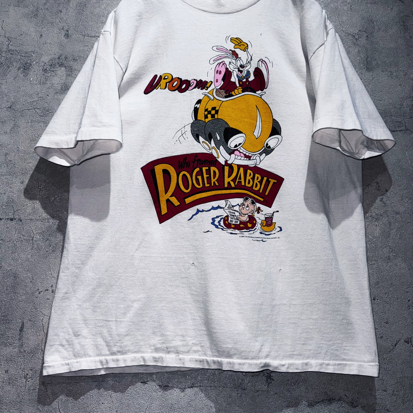 80's"Disney"Who Framed Roger Rabbit Vrooom design vintage T shirt