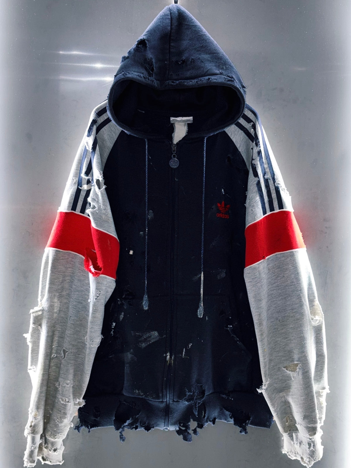 special AINE Original vintage adidas "boro" Re:make zip-up hoodie