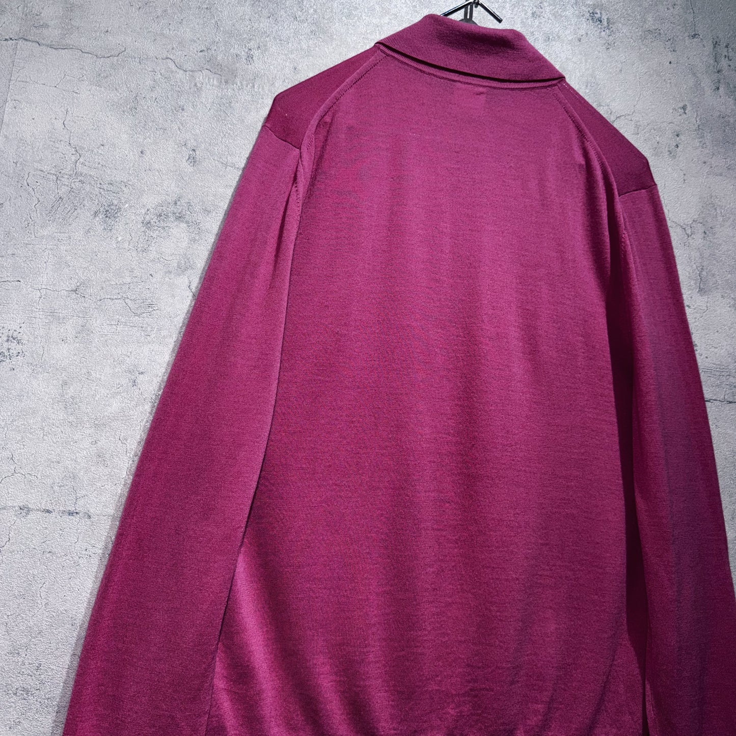 "Paul Smith"rose pink color long sleeve polo shirt