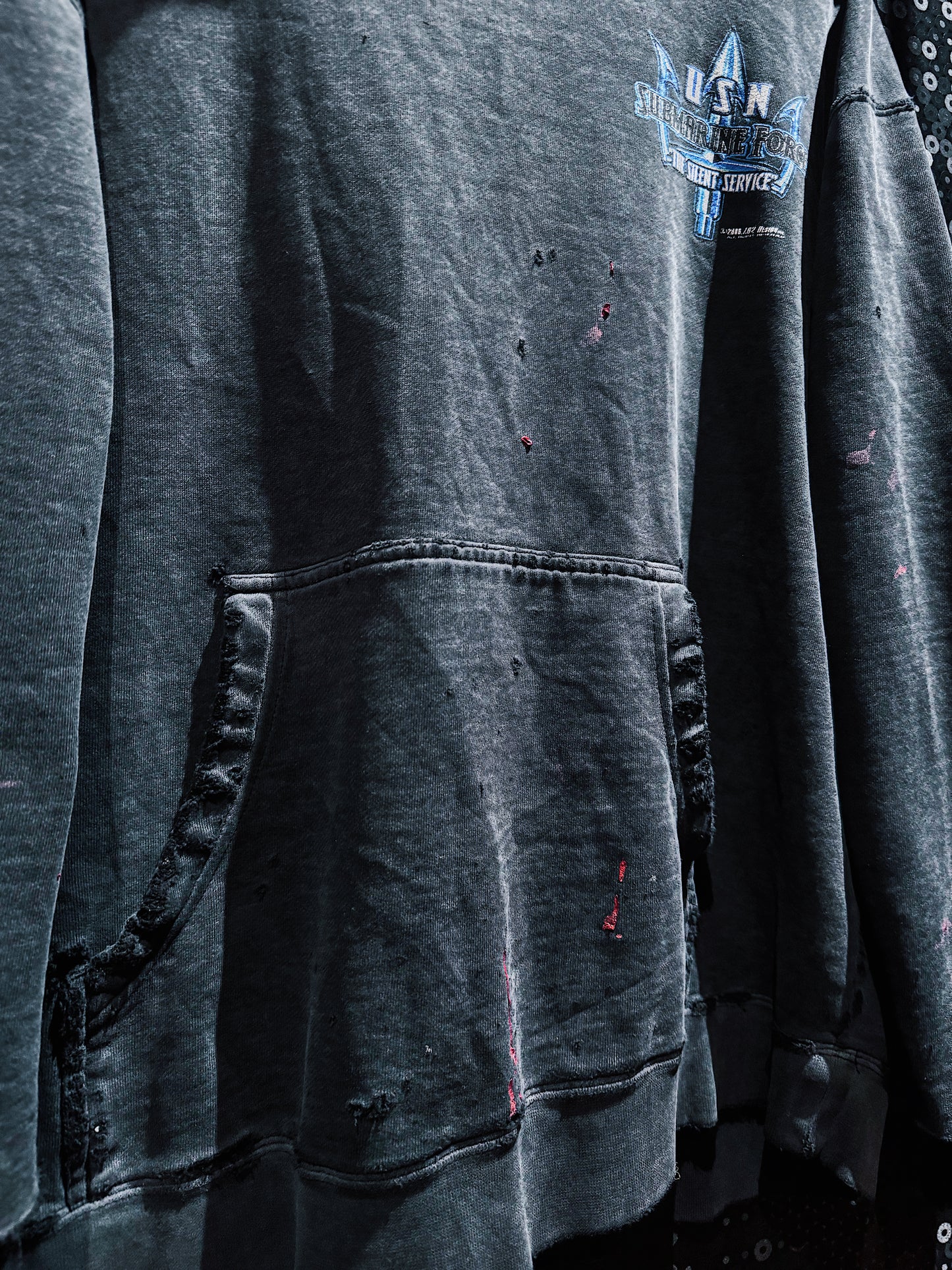 【ÆIEM】original “boro” remake U.S.N. Submarine Force hoodie pullover