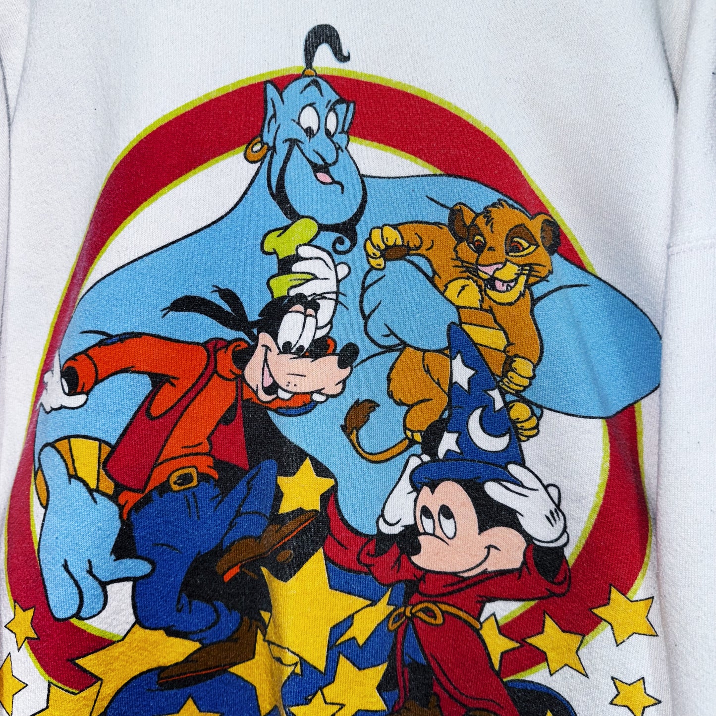 90's"Disney"WDW 25anniversary design characters pullover  sweat