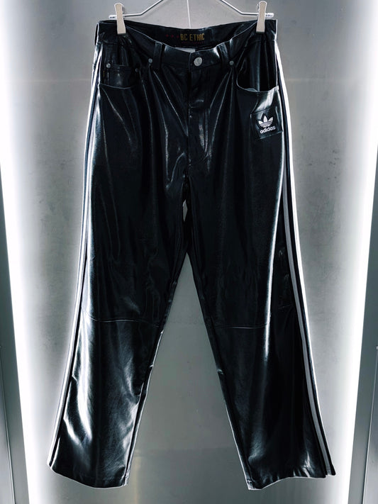 special "original re:make" adidas × vintage leather pants