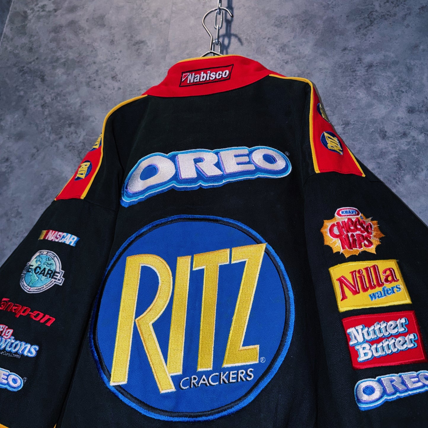 【doppio】vintage”NASCAR”company logo patches design racing jacket