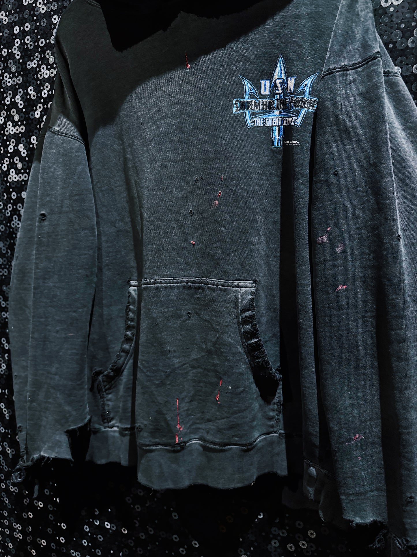 【ÆIEM】original “boro” remake U.S.N. Submarine Force hoodie pullover