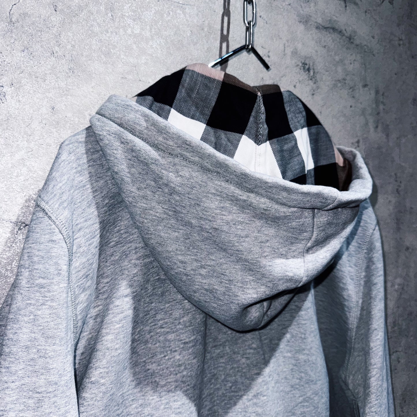 "BURBERRY"nova check pattern design zip-up hoodie