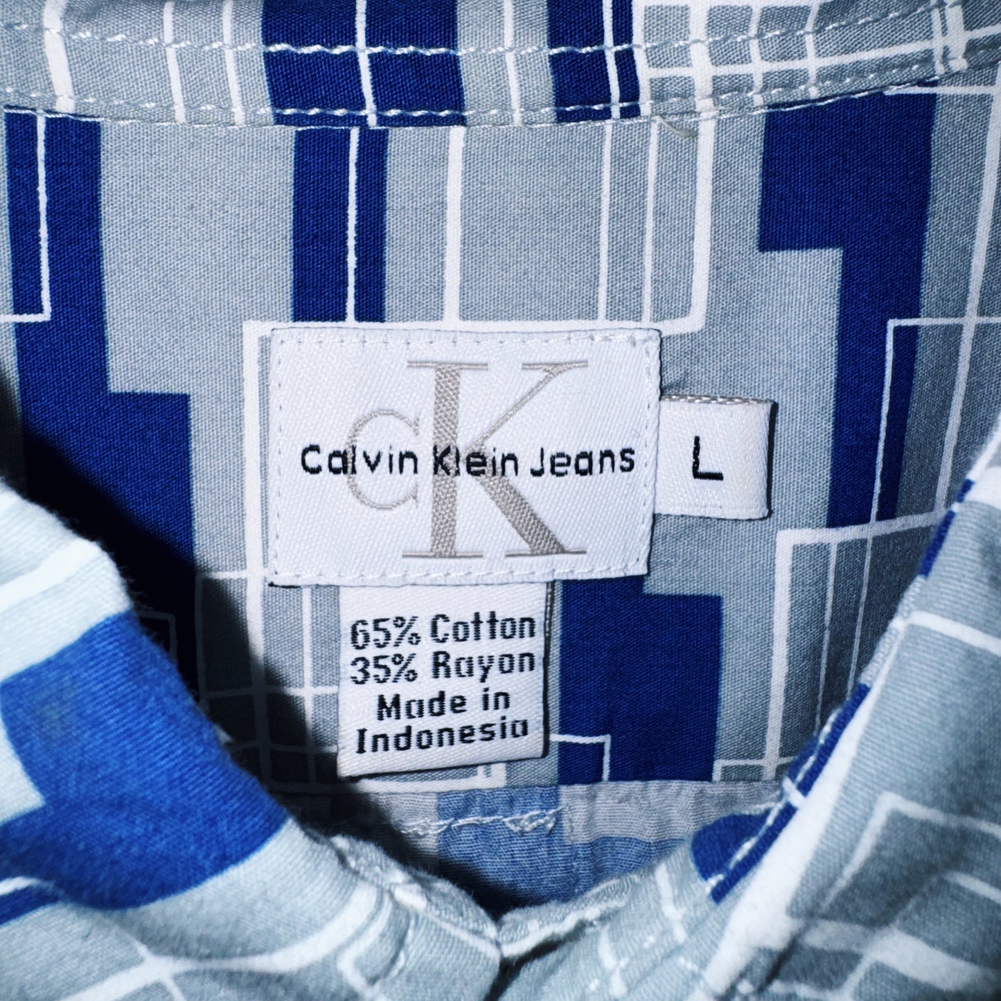 "Calvin Klein"all over pattern short sleeve shirt