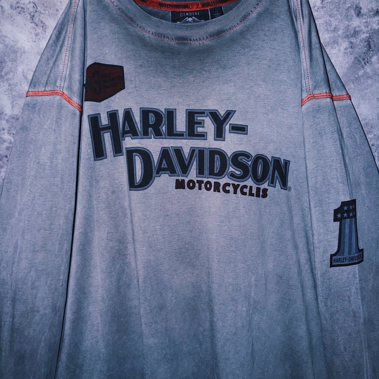 【doppio】vintage “Harley-Davidson” logo print design long sleeve T-shirt