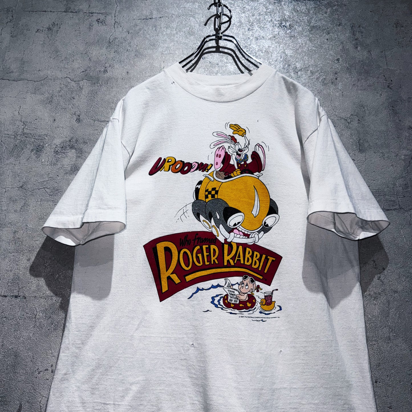 80's"Disney"Who Framed Roger Rabbit Vrooom design vintage T shirt