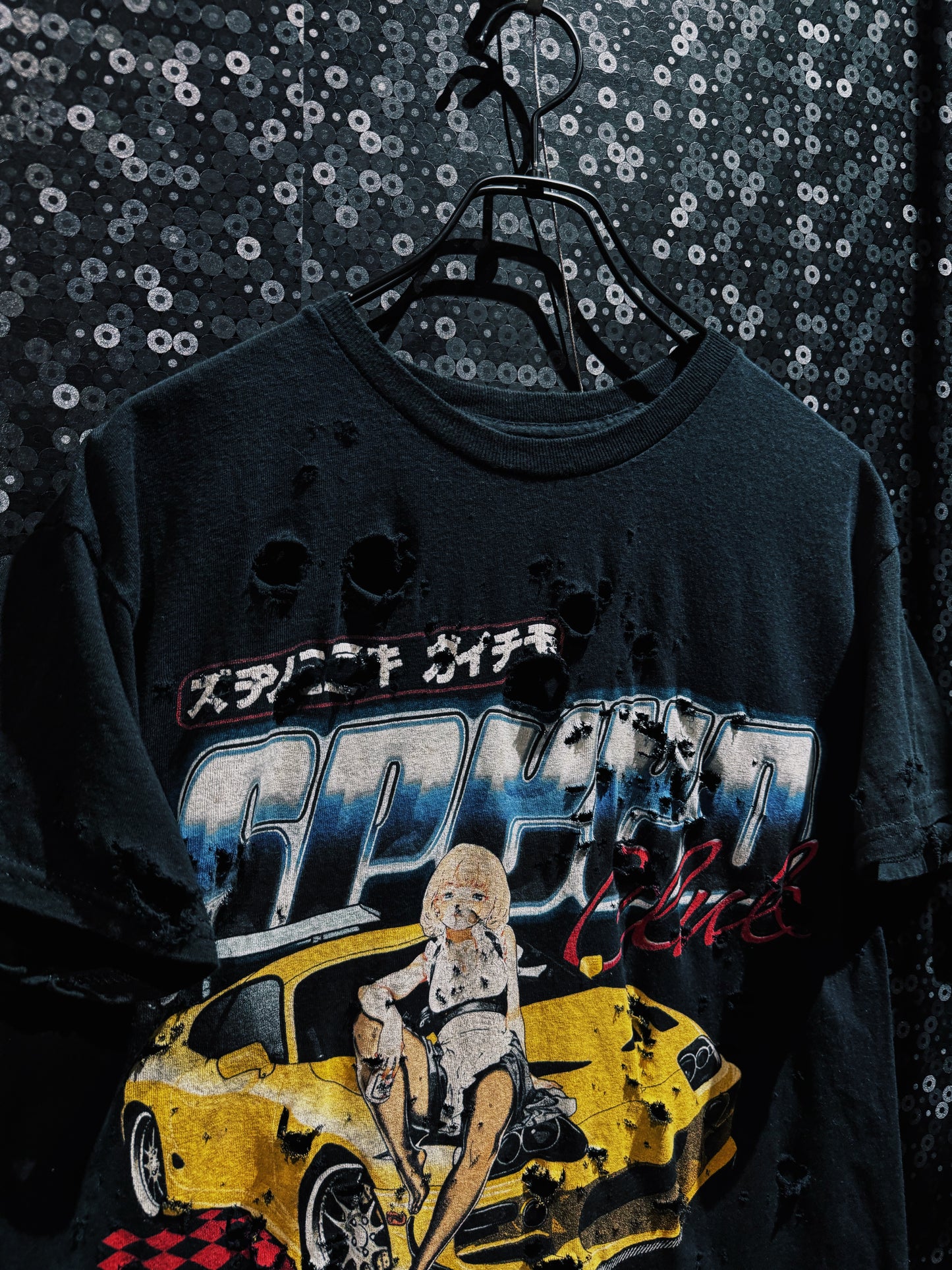【ÆIEM】Natural “boro” Remake SPEED Club Graphic T-shirt