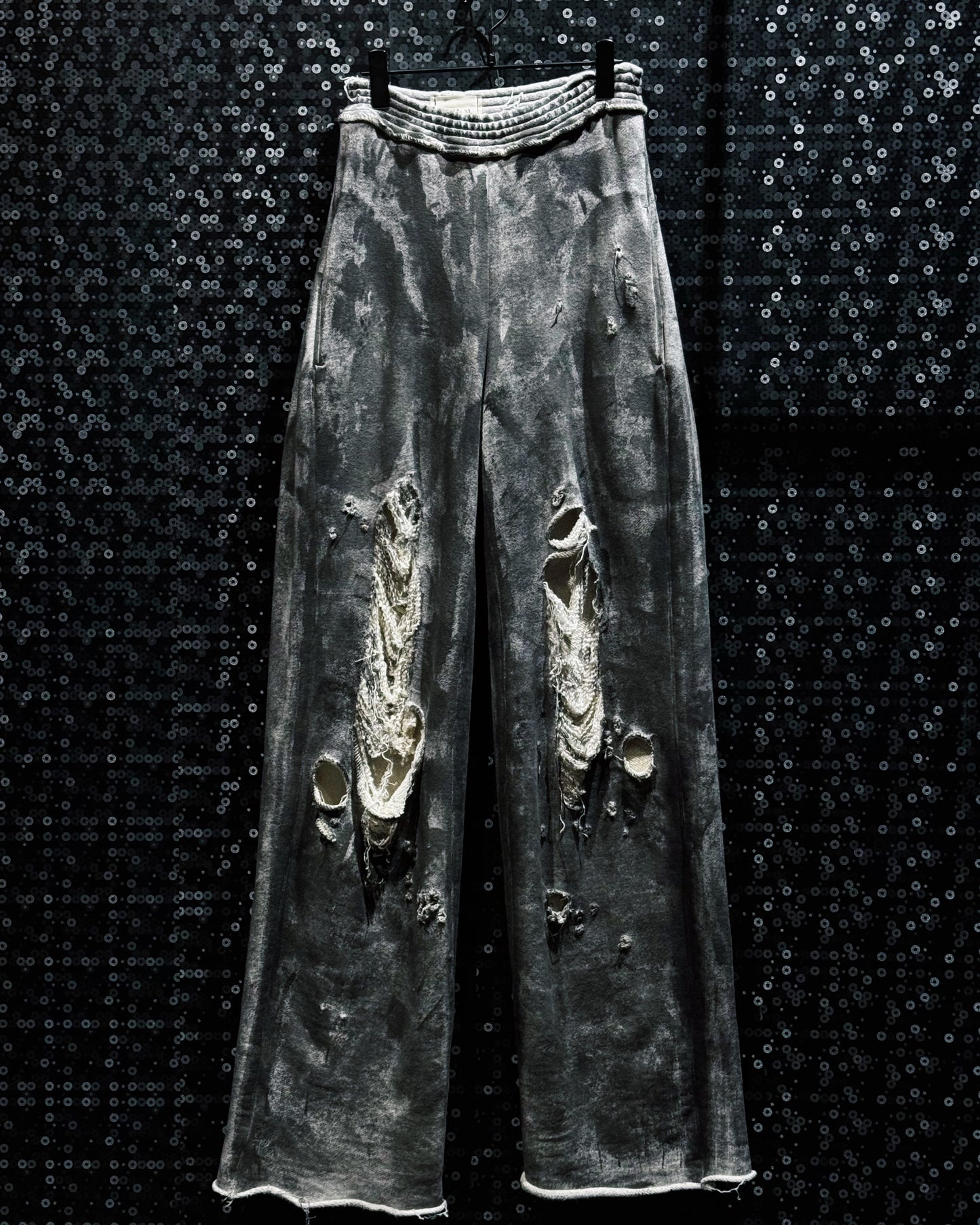 【ÆIEM】再倖築 Ash Damage Wide Sweat Pants