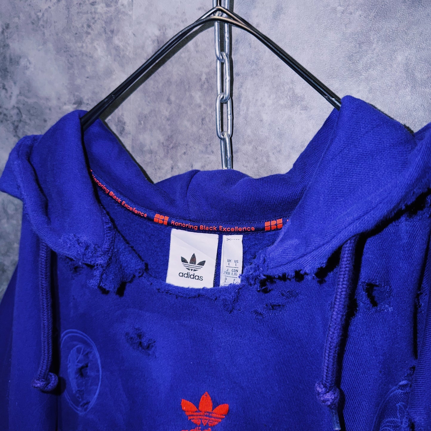 【doppio】vintage “adidas” three stripe design boro custom sweat hoodie