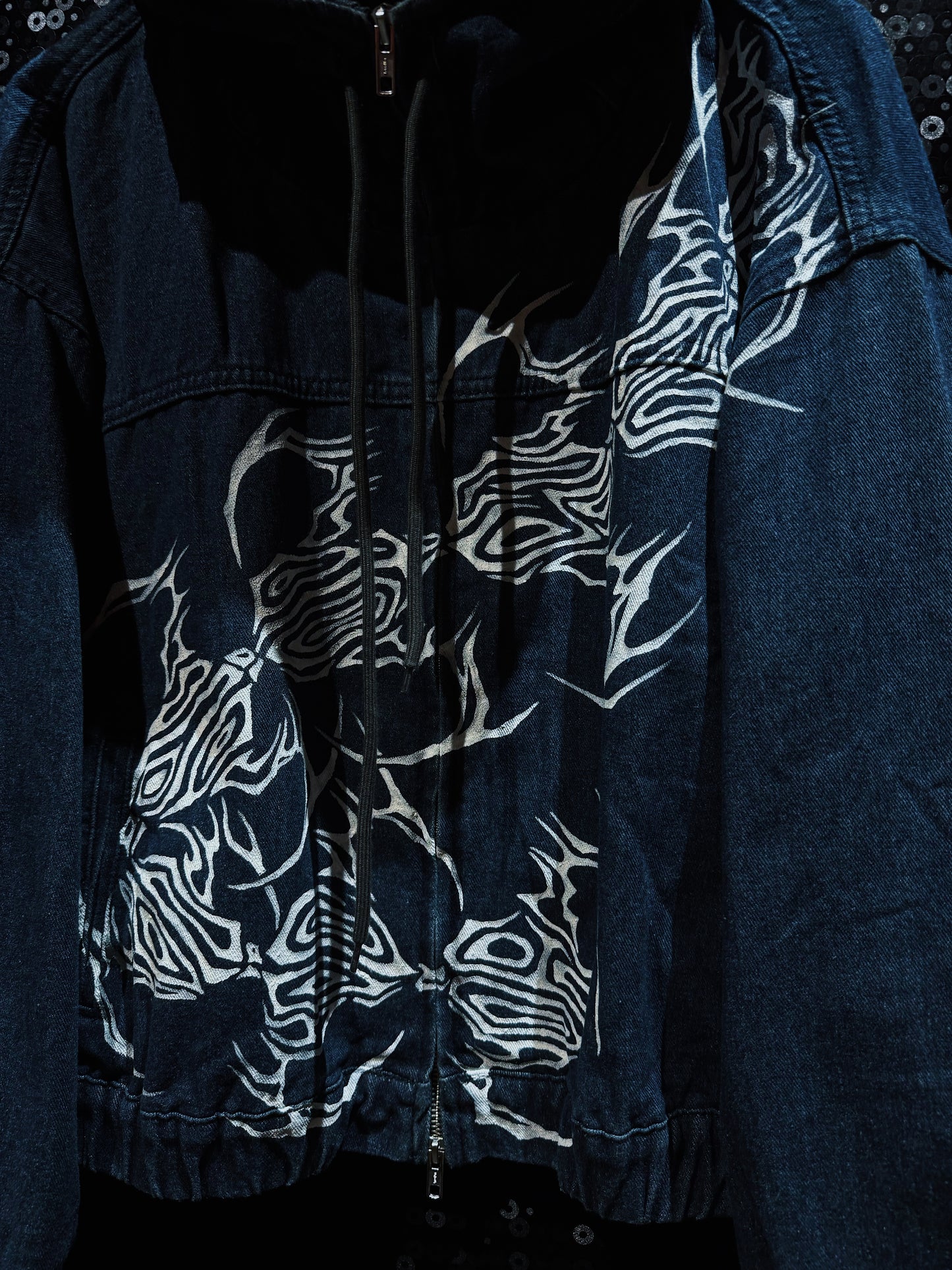 【ÆIEM】“RƎ:STANCE” Hand-Painted Denim Hoodie