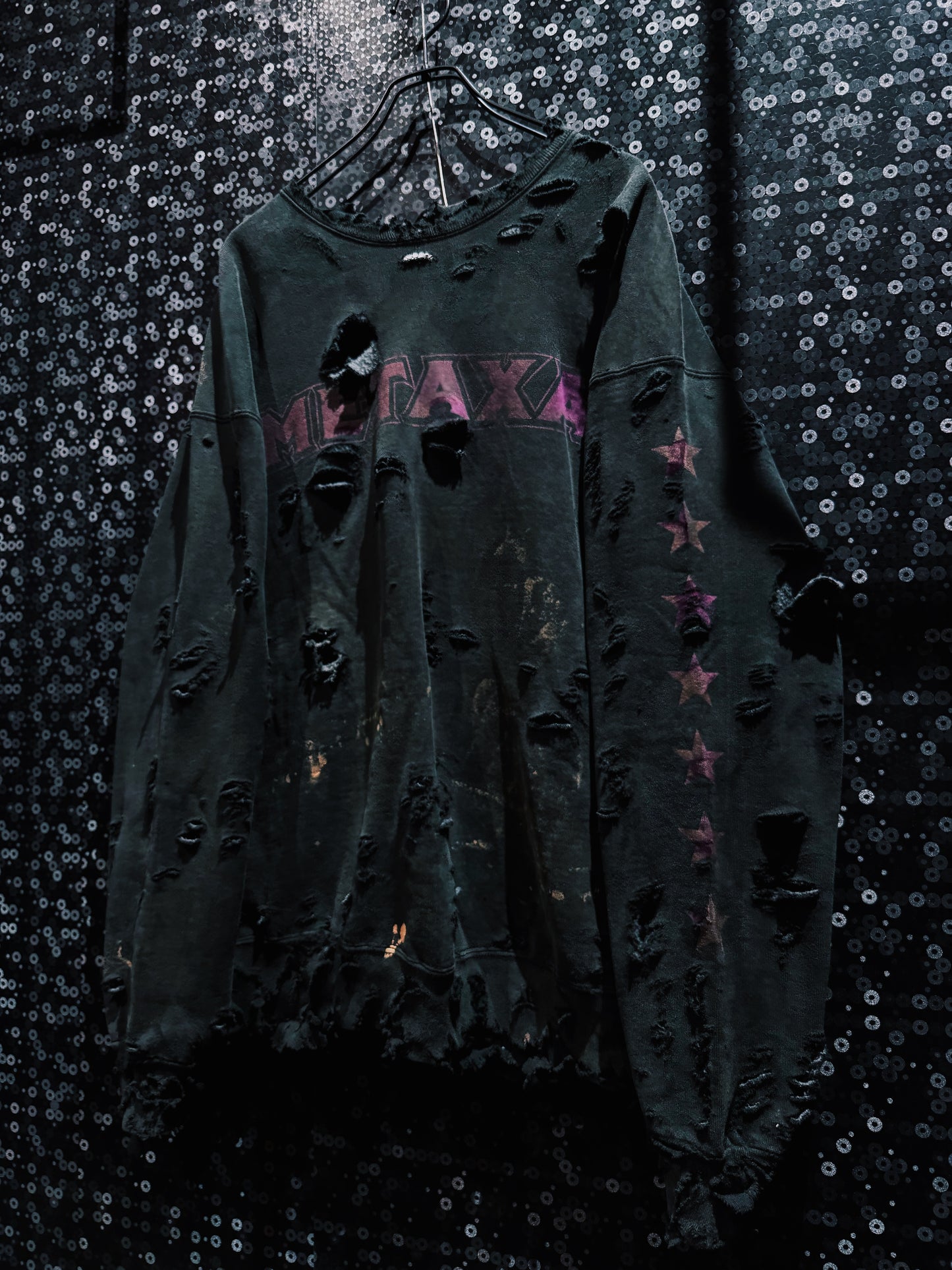 【ÆIEM】original”boro”remake FRUIT OF THE LOOM “METAXA FADED BLACK” Sweat