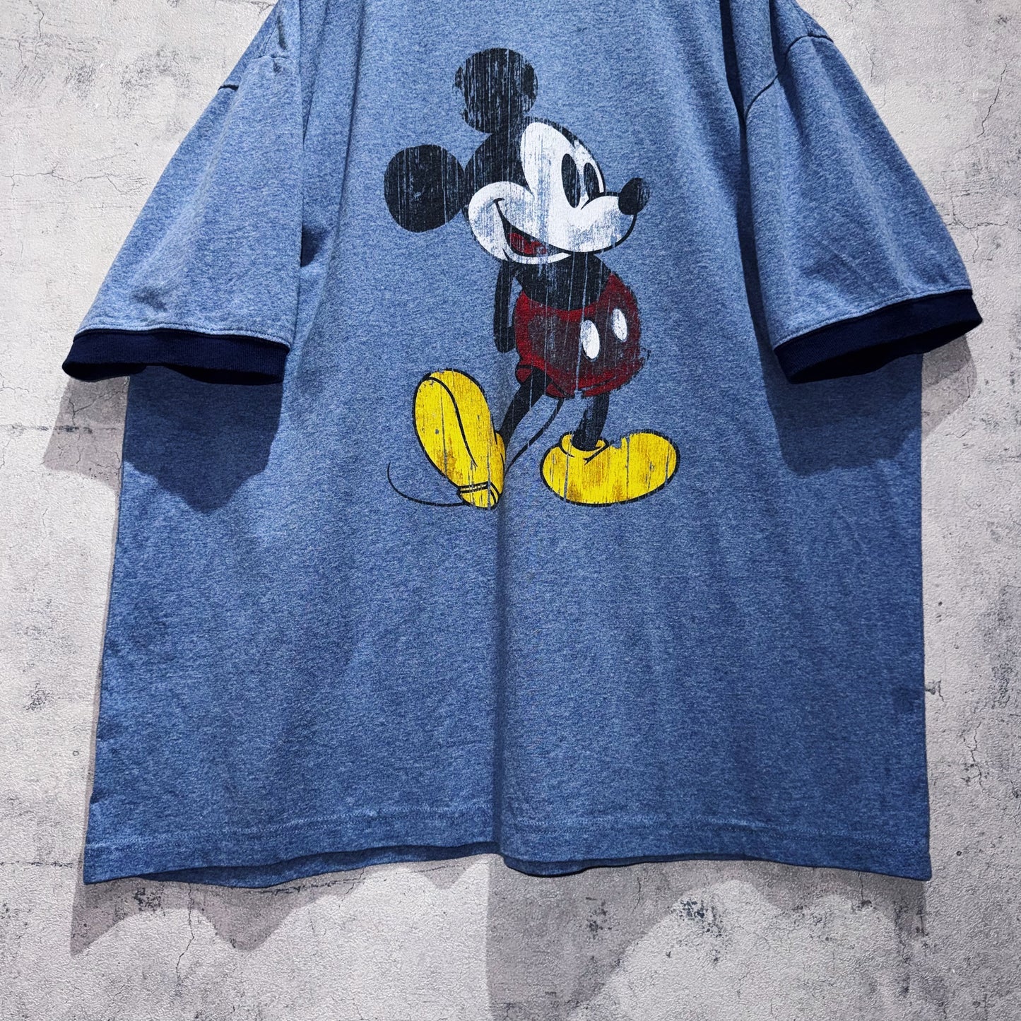 "Mickey Mouse"single design graphic print ringer T shirt