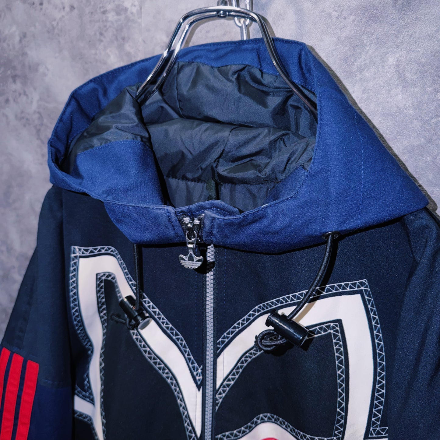 【doppio】90’s vintage “adidas” big logo design Nylon anorak hoodie