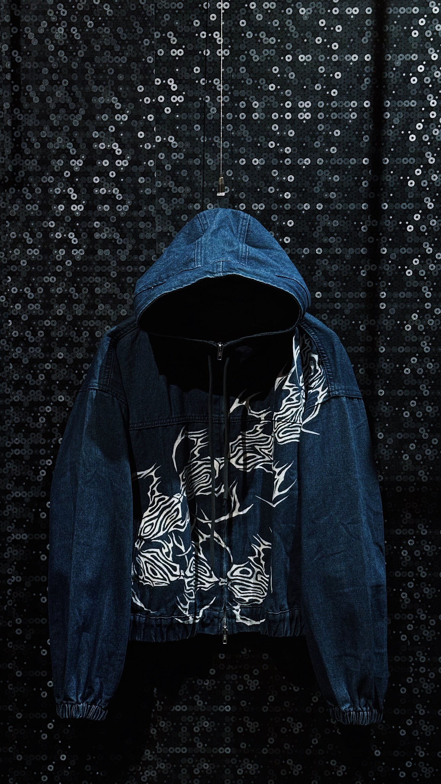 【ÆIEM】“RƎ:STANCE” Hand-Painted Denim Hoodie