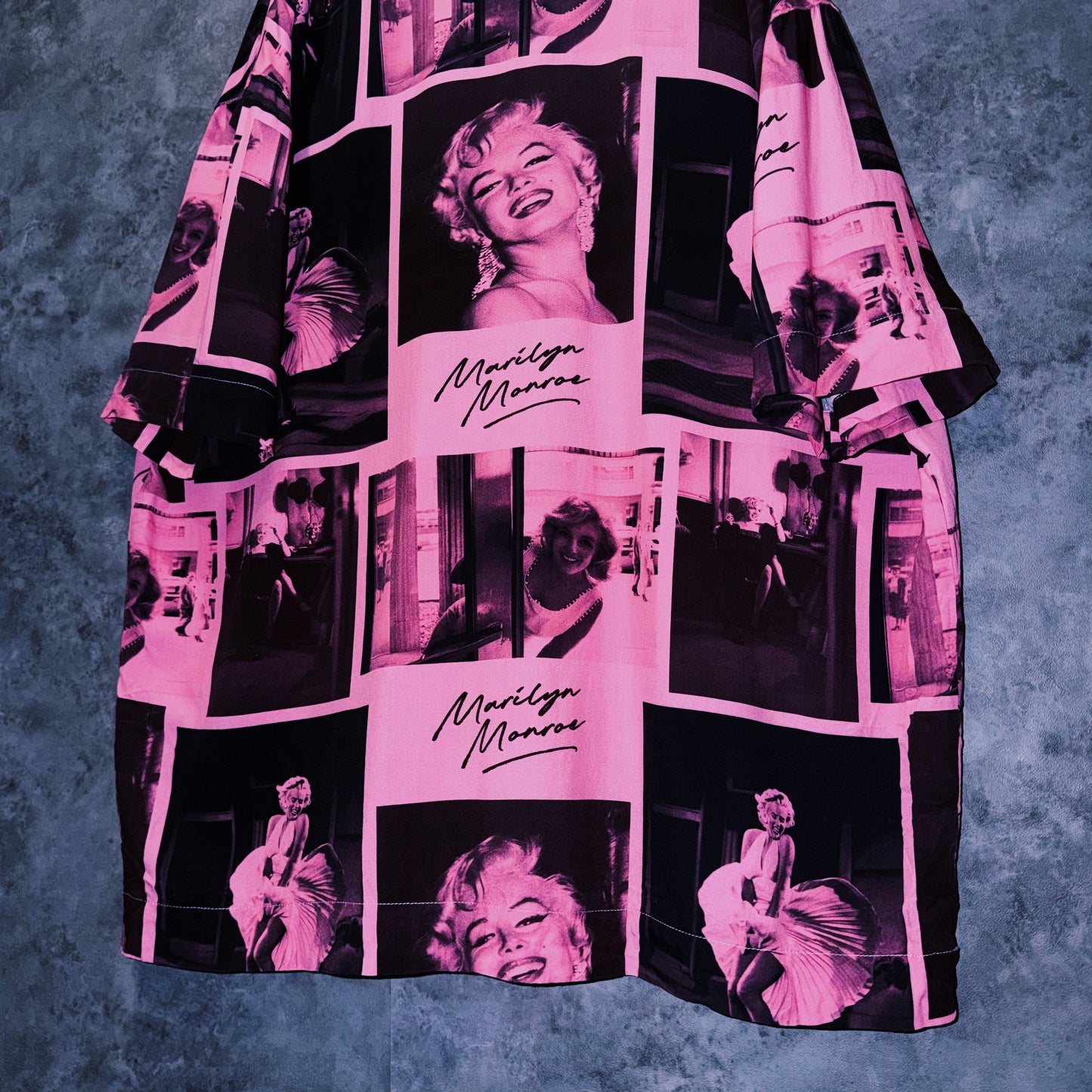 【doppio】vintage “Marilyn Monroe” print design open collar shirt