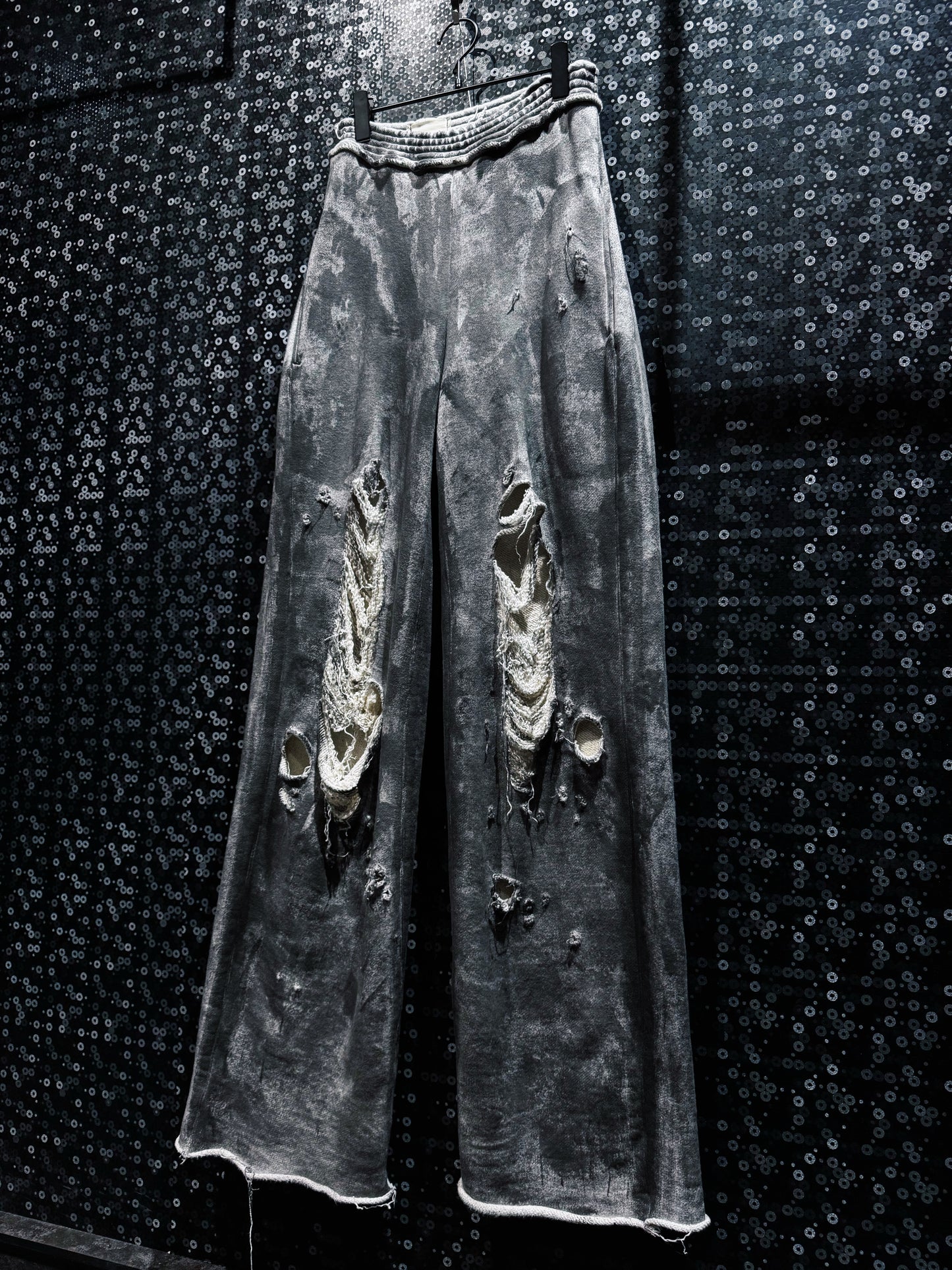 【ÆIEM】再倖築 Ash Damage Wide Sweat Pants
