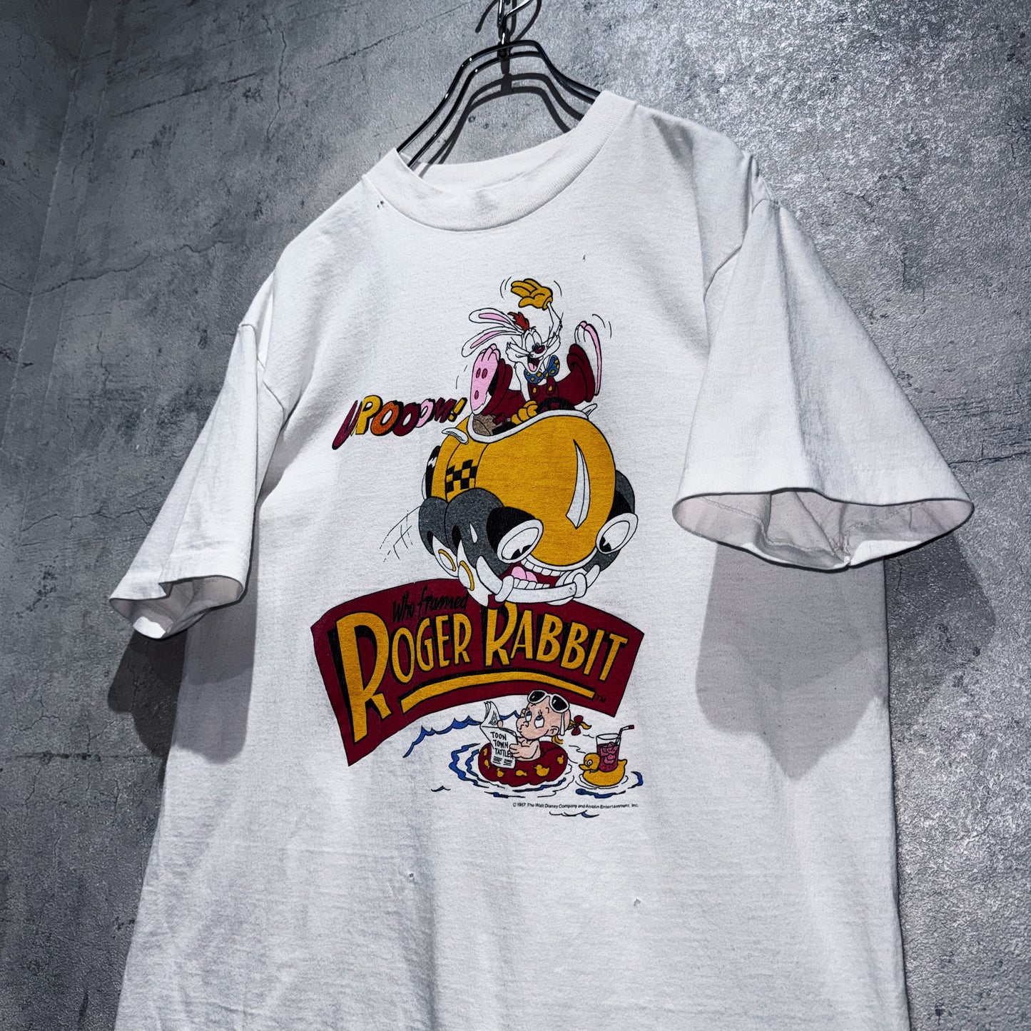 80's"Disney"Who Framed Roger Rabbit Vrooom design vintage T shirt