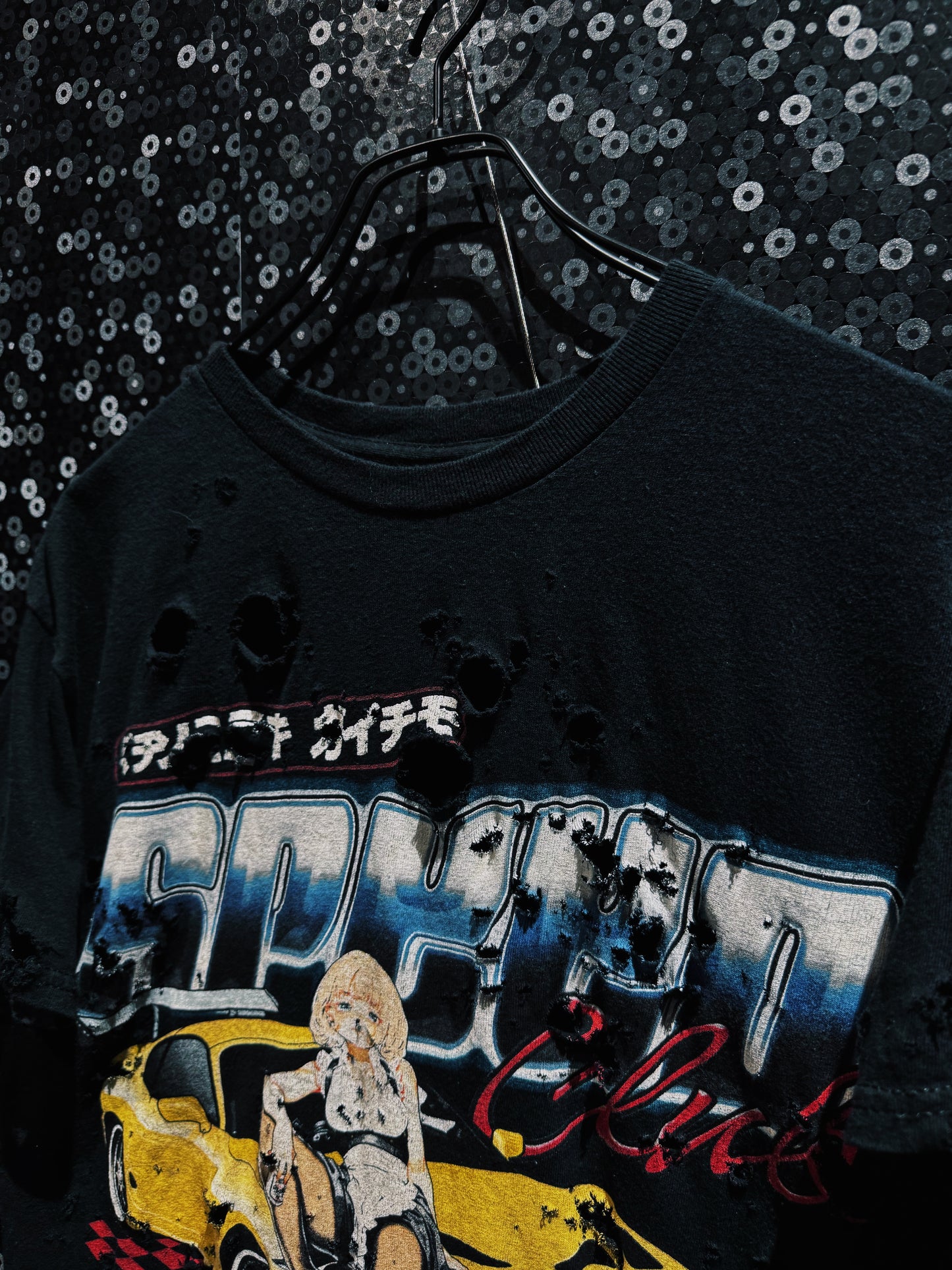 【ÆIEM】Natural “boro” Remake SPEED Club Graphic T-shirt